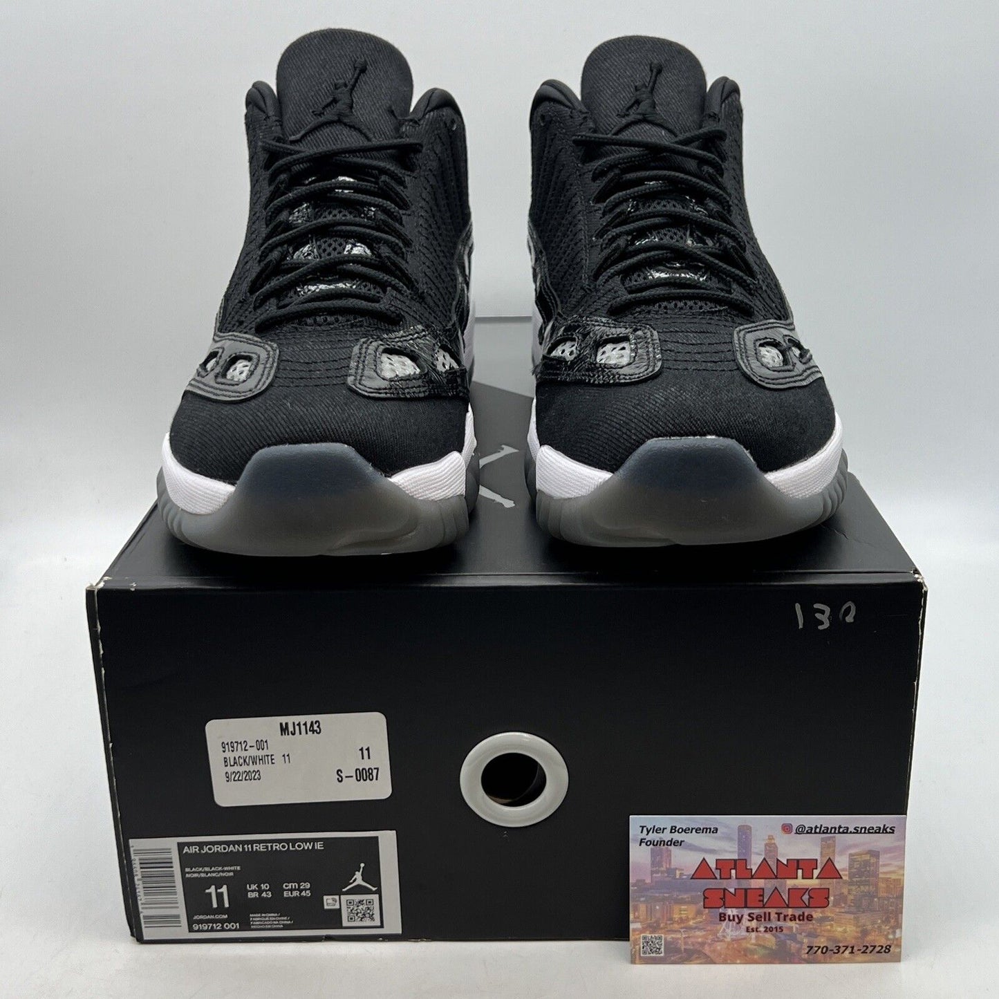 Size 11 - Air Jordan 11 Retro IE Low Black White (919712-001)