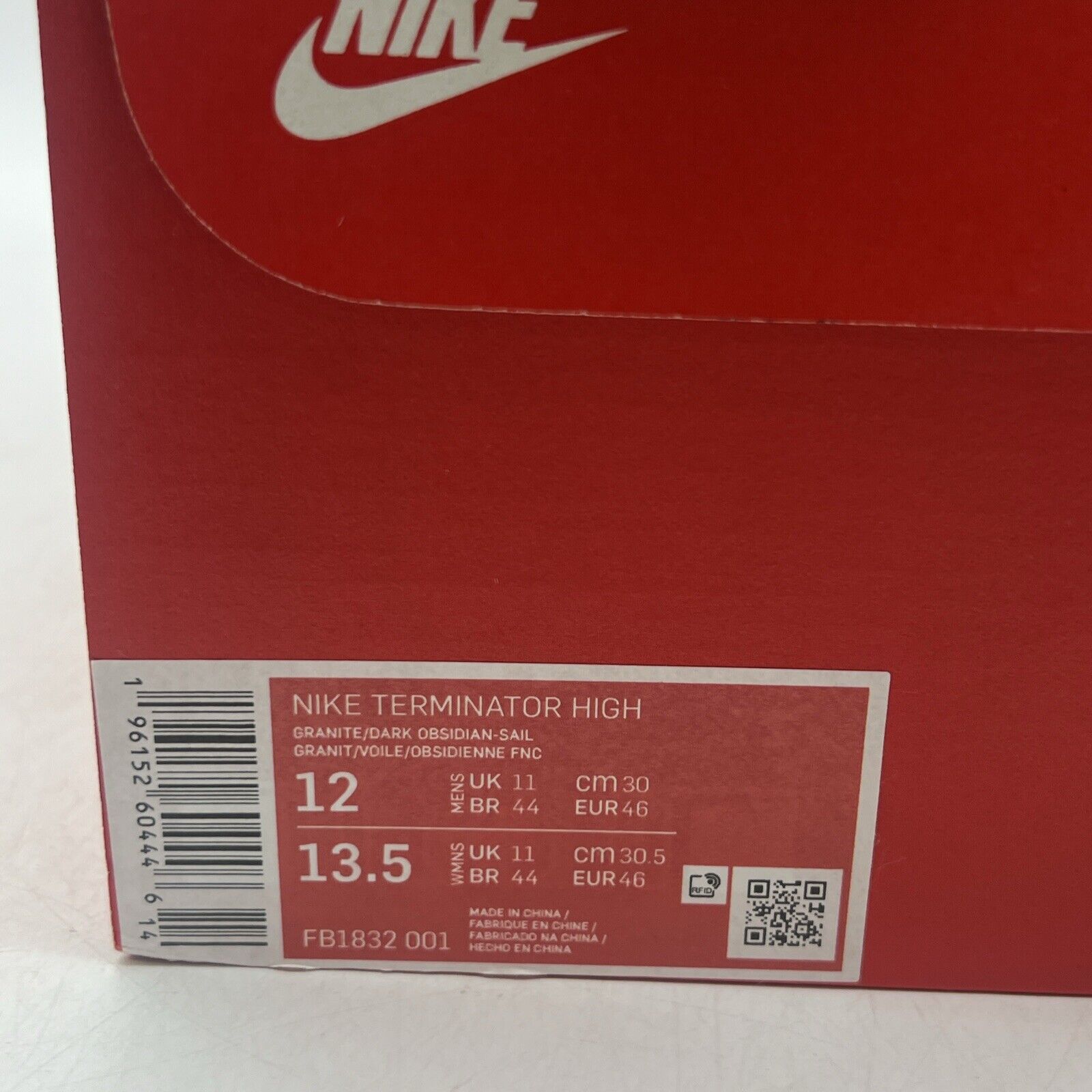 Size 12 - Nike Terminator High Georgetown Grey Navy (FB1832-001)