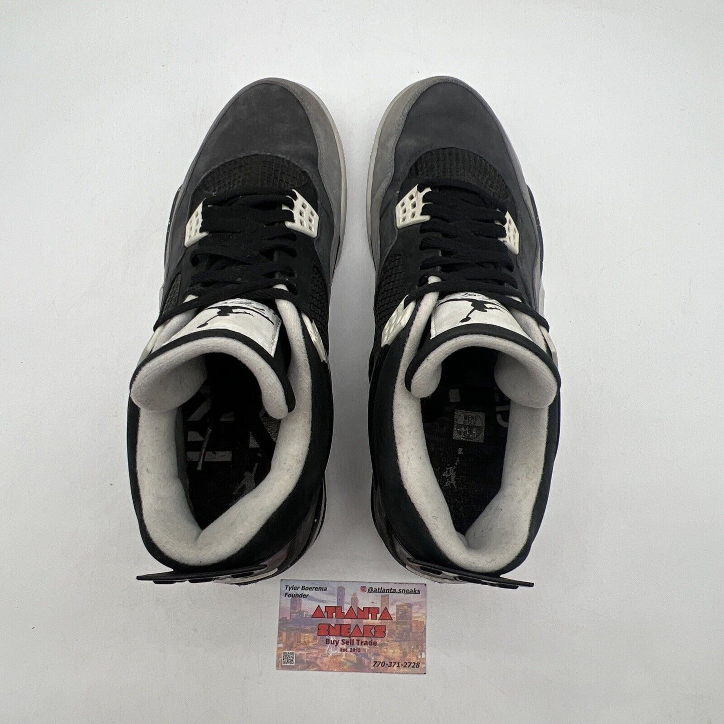 Size 11.5 - Air Jordan 4 Retro 2013 Fear White Black Suede (626969-030)
