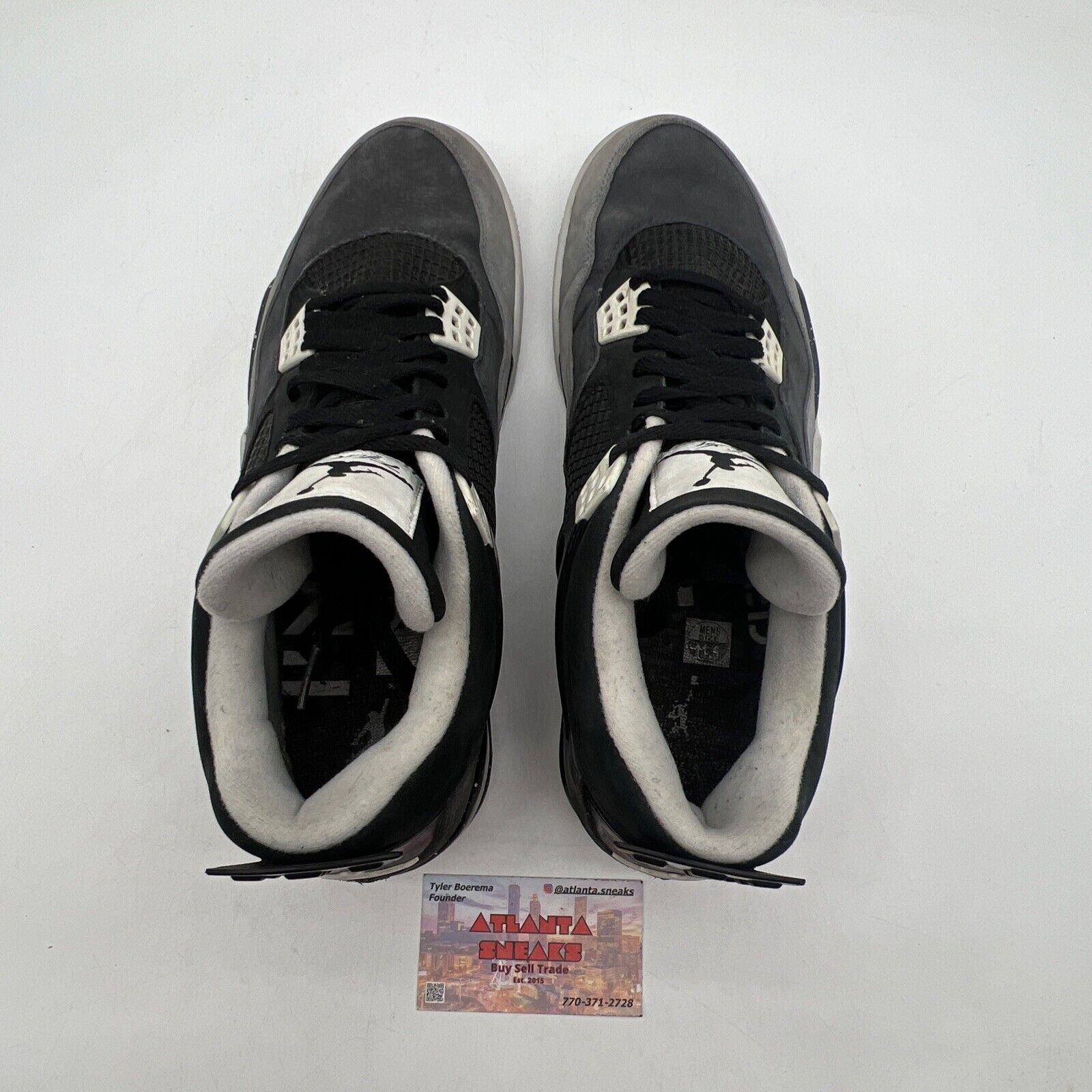 Size 11.5 - Air Jordan 4 Retro 2013 Fear White Black Suede (626969-030)