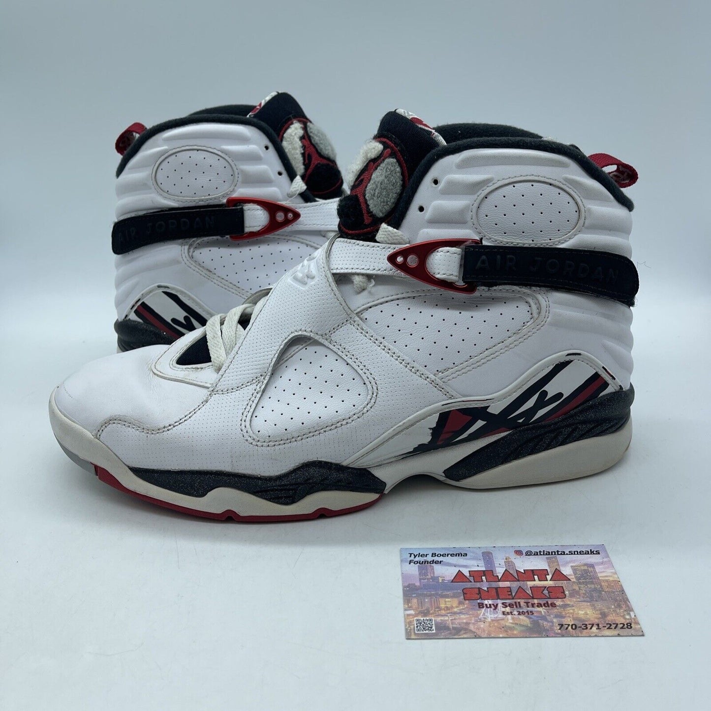 Size 10 - Air Jordan 8 Retro Alternate White Black Red Leather (305381-104)