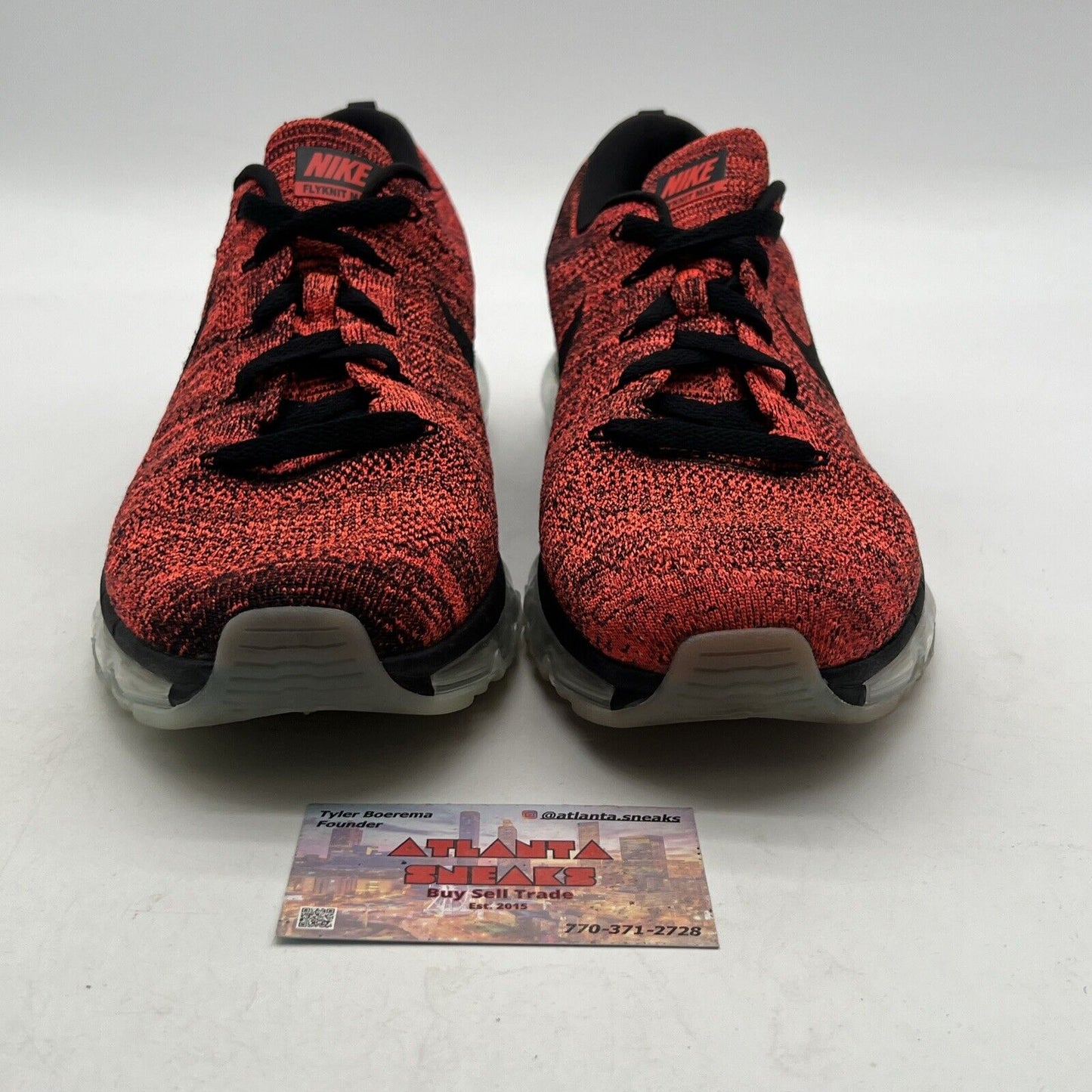 Size 11 - Nike Flyknit Air Max Orange Crimson 2015 (620469-006)