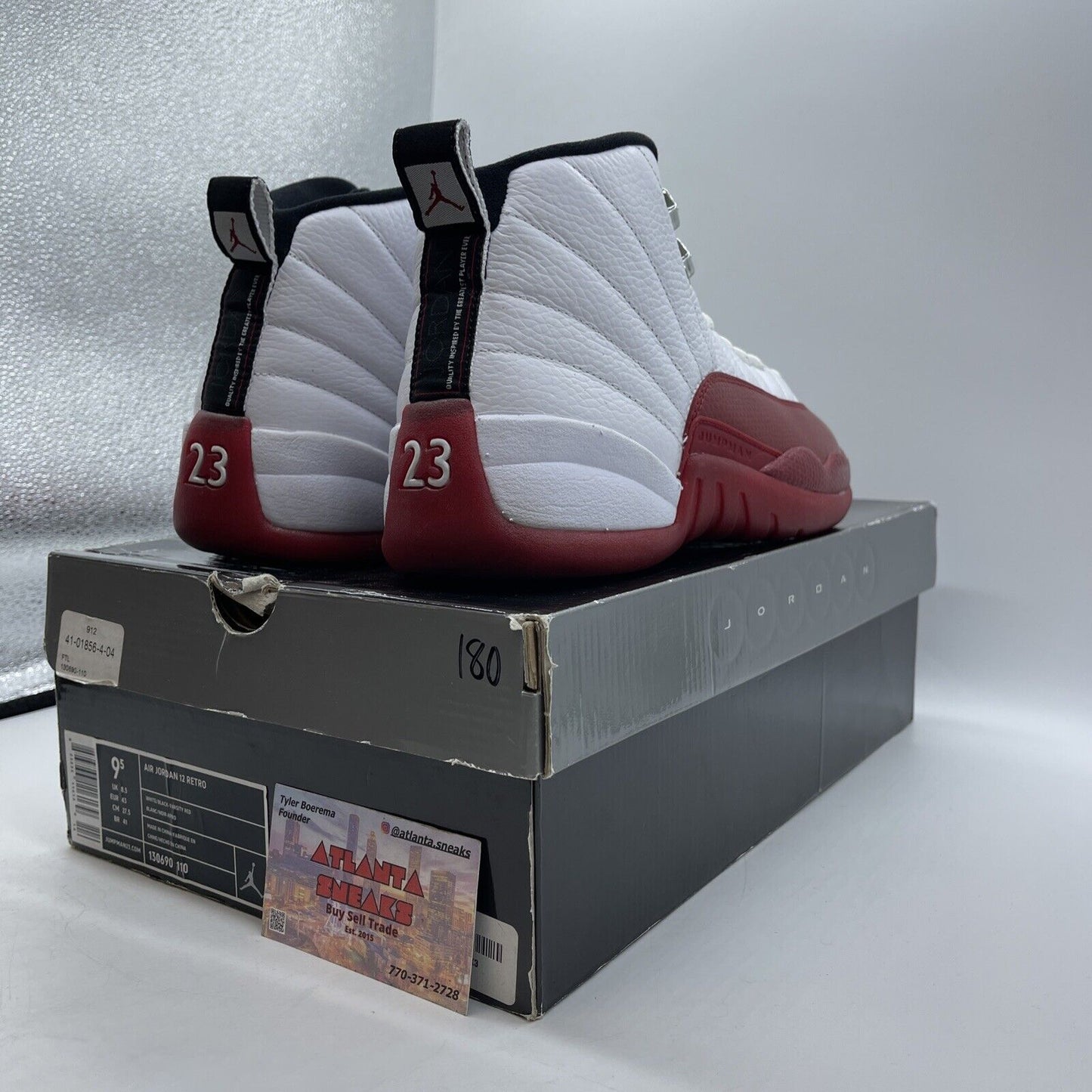 Size 9.5 - Air Jordan 12 Retro 2009 Cherry Red White Black Silver (130690-110)