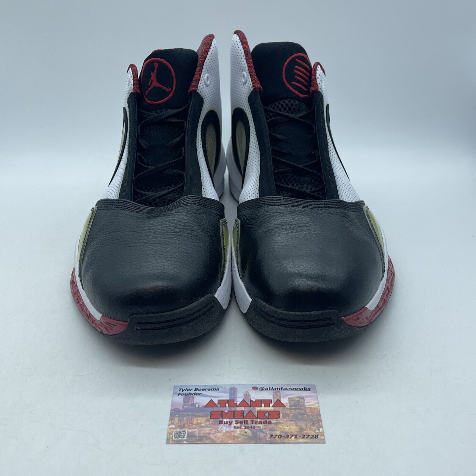 Size 14 - Air Jordan 2010 Black Varsity Red White Suede Leather (387358-061)