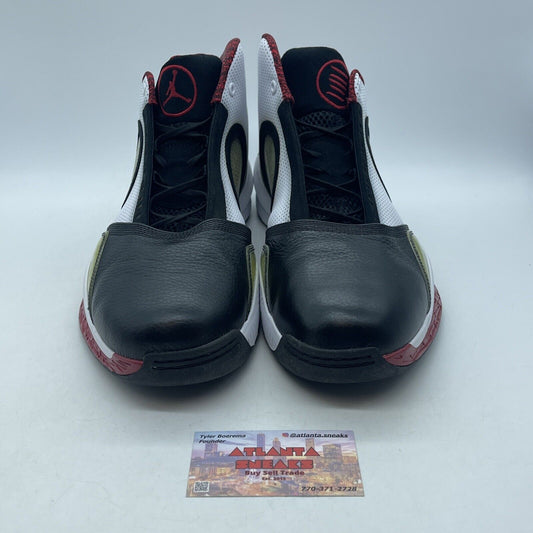 Size 14 - Air Jordan 2010 Black Varsity Red White Suede Leather (387358-061)