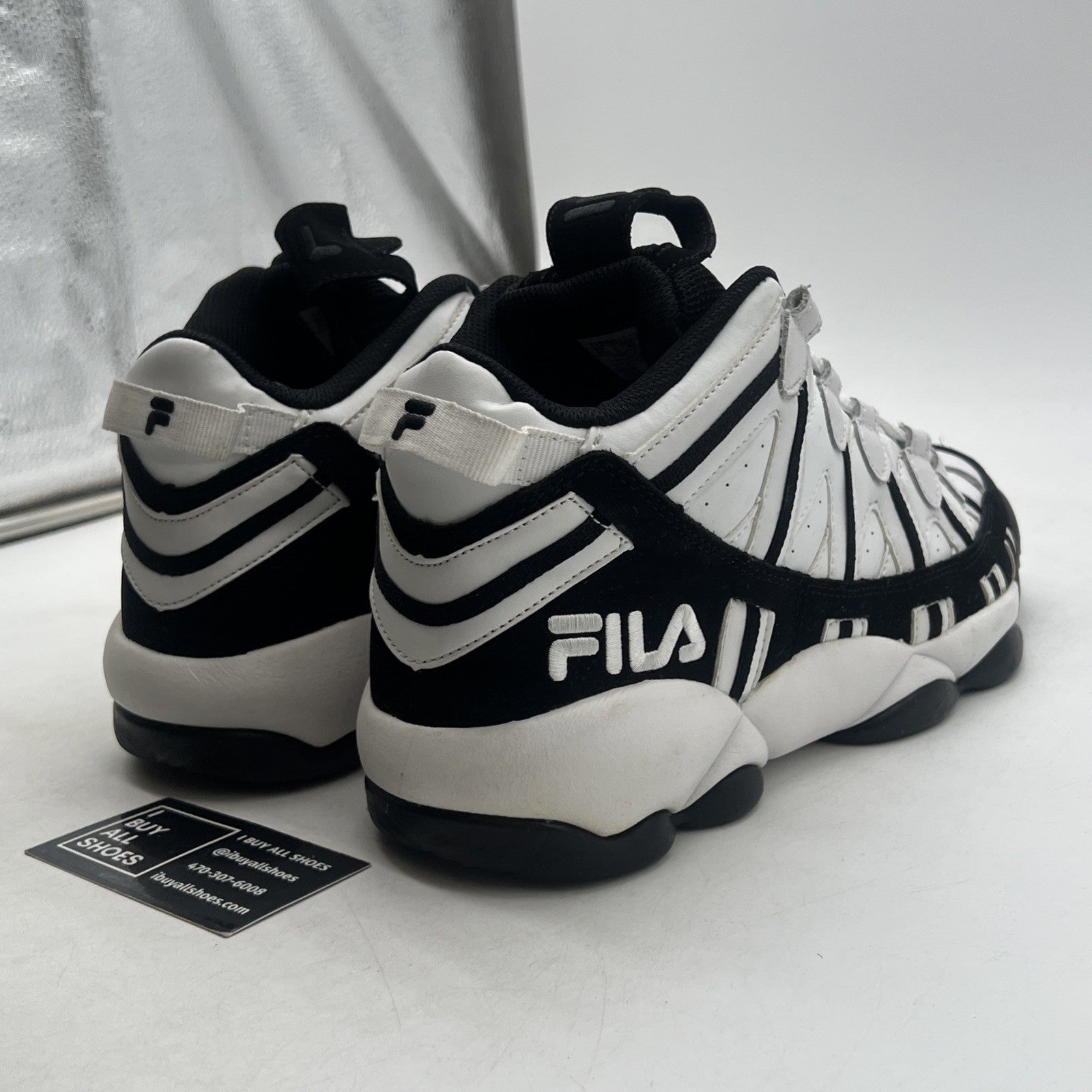 Size 11.5 - FILA SPAGHETTI WHITE BLACK BROOKLYN NETS (1VB90032-110)