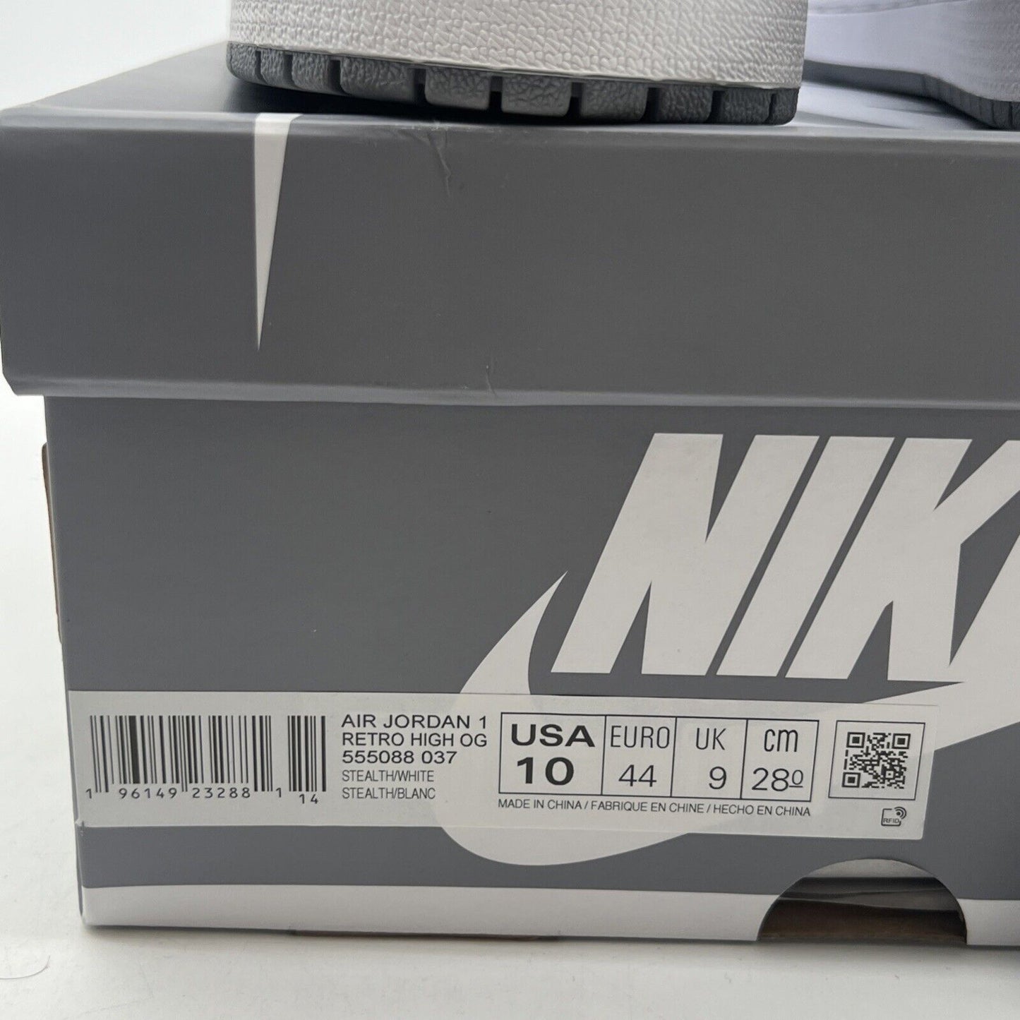 Size 10 - Air Jordan 1 Retro High OG Stealth (555088-027)