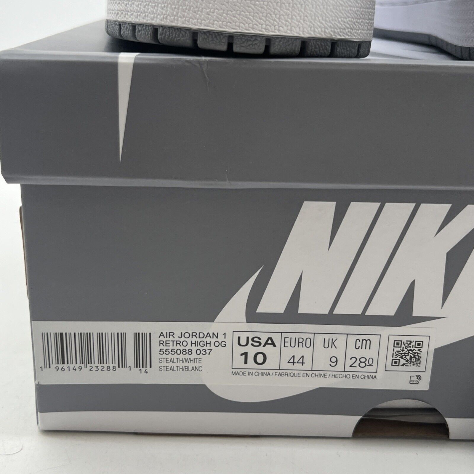 Size 10 - Air Jordan 1 Retro High OG Stealth (555088-027)