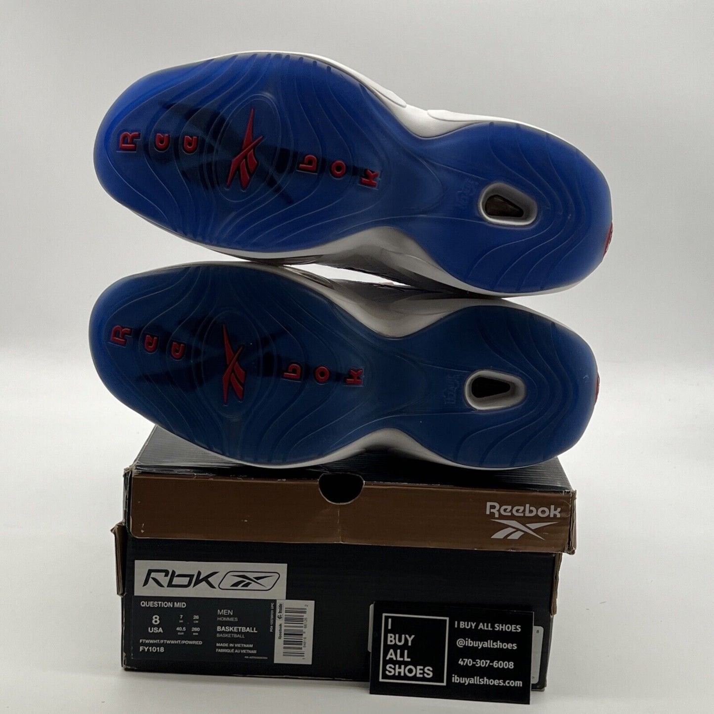 Size 8 - Reebok Question OG 2020 Mid Red Toe (FY1018)