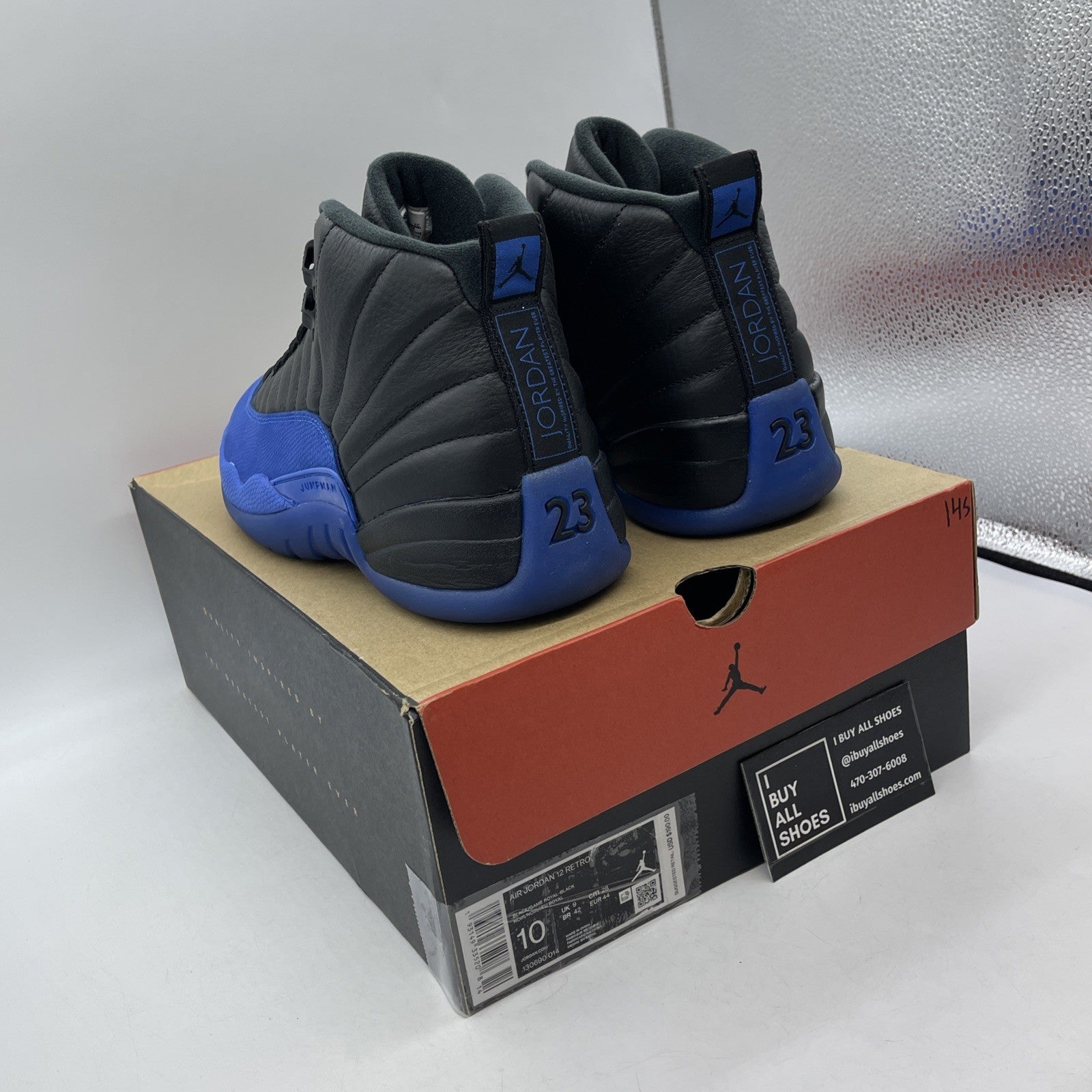 Size 10 - Air Jordan 12 Retro Game Royal Blue Black Suede Leather (130690-014)
