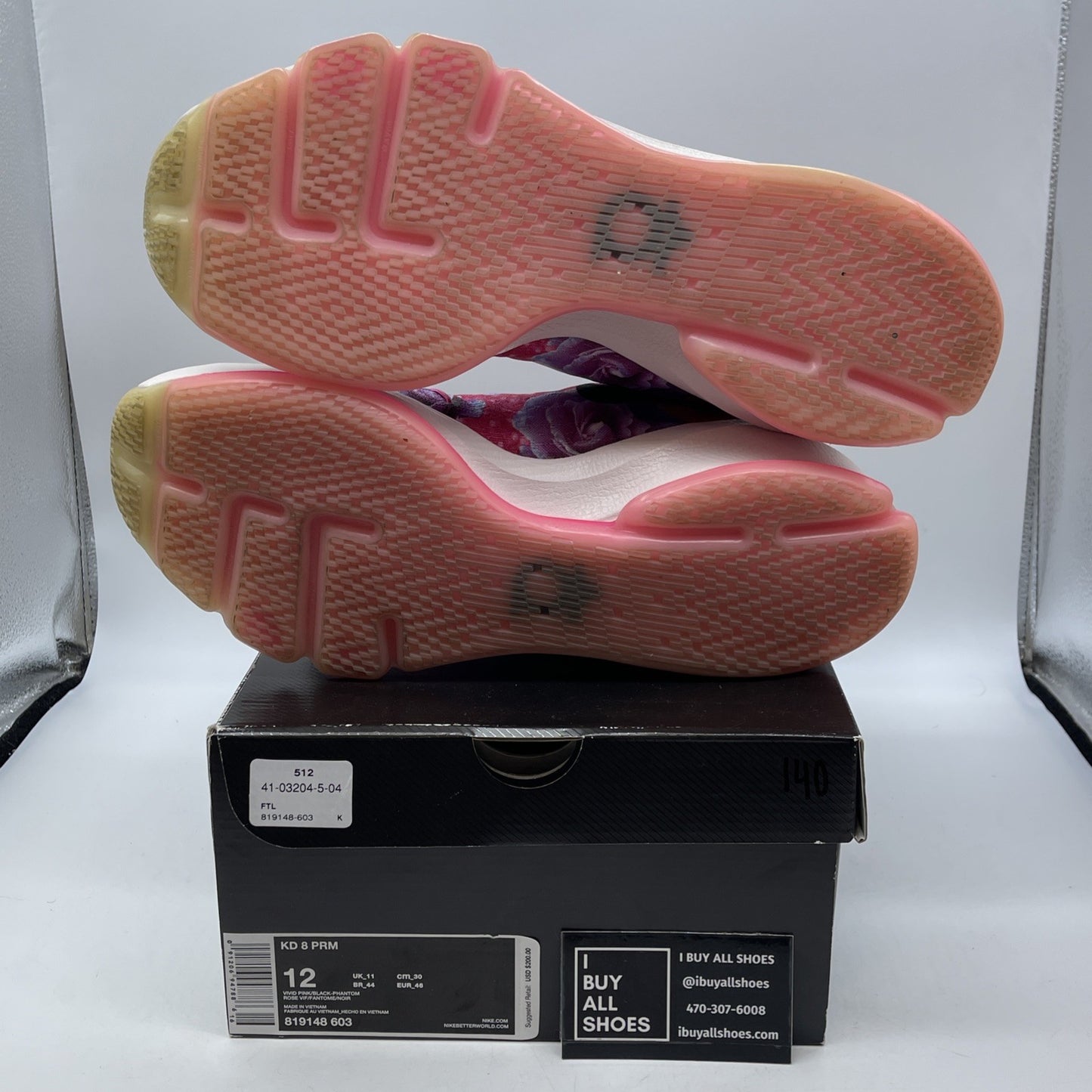 Size 12 - Nike KD 8 Aunt Pearl Pink Purple White Black Suede (819148-603)