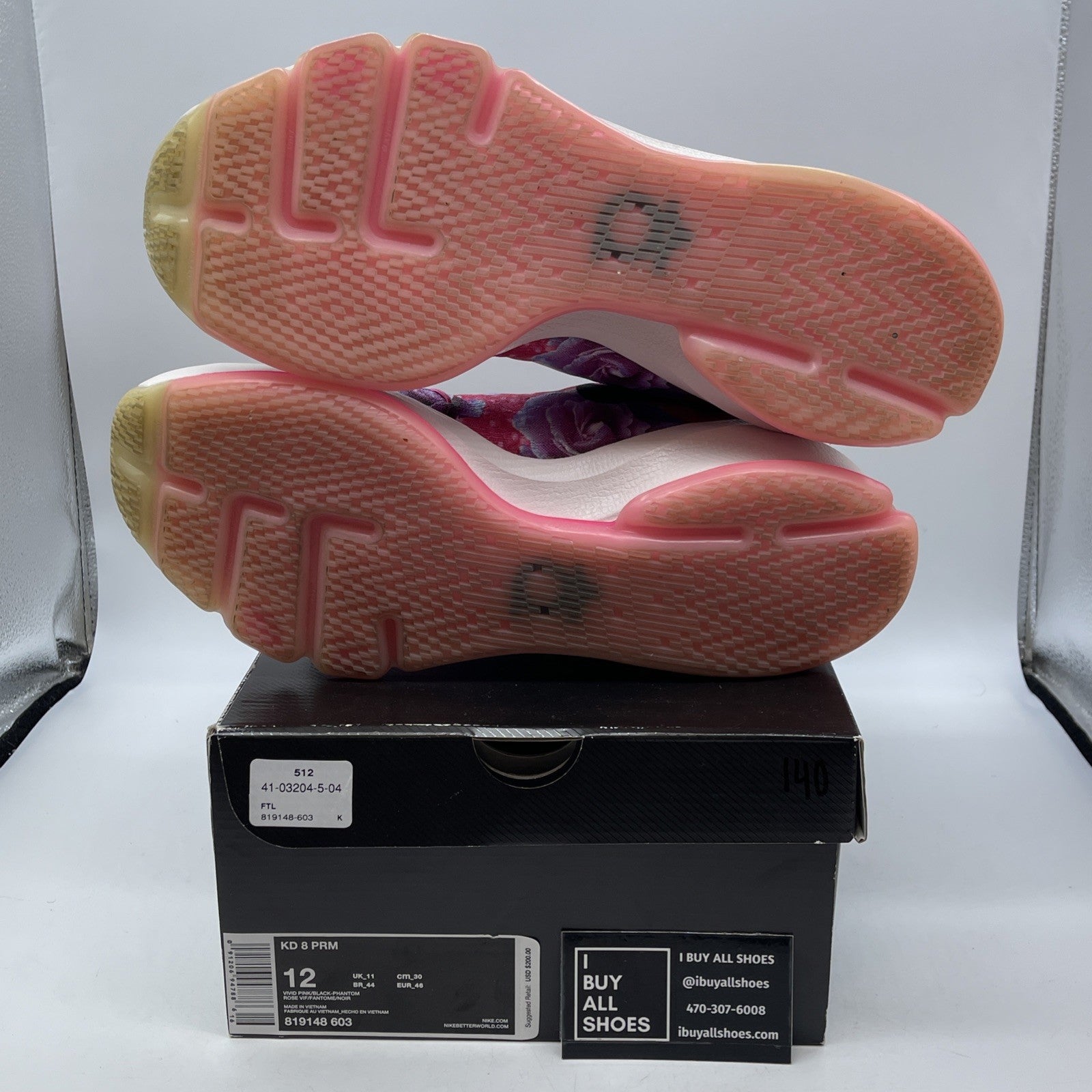 Size 12 - Nike KD 8 Aunt Pearl Pink Purple White Black Suede (819148-603)