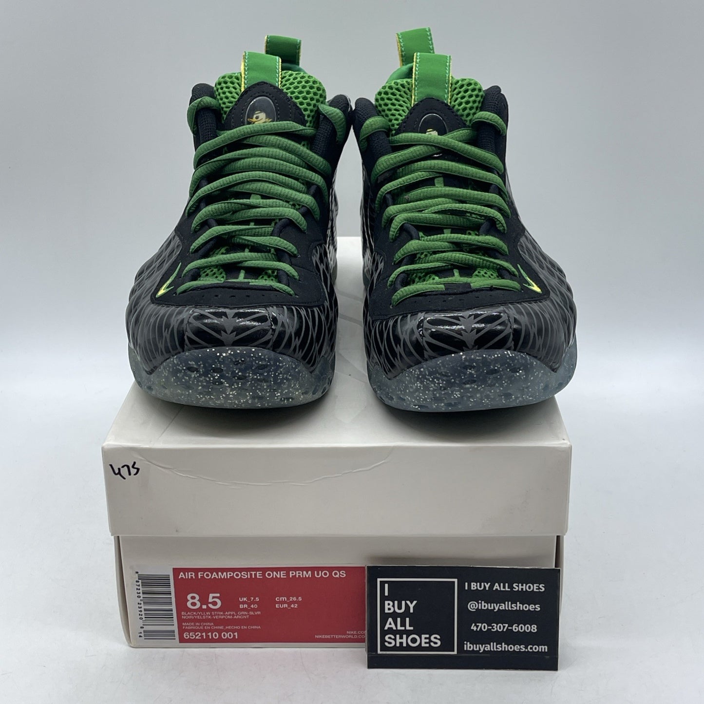 Size 8.5 - Nike Air Foamposite One Oregon Ducks (652110-001)