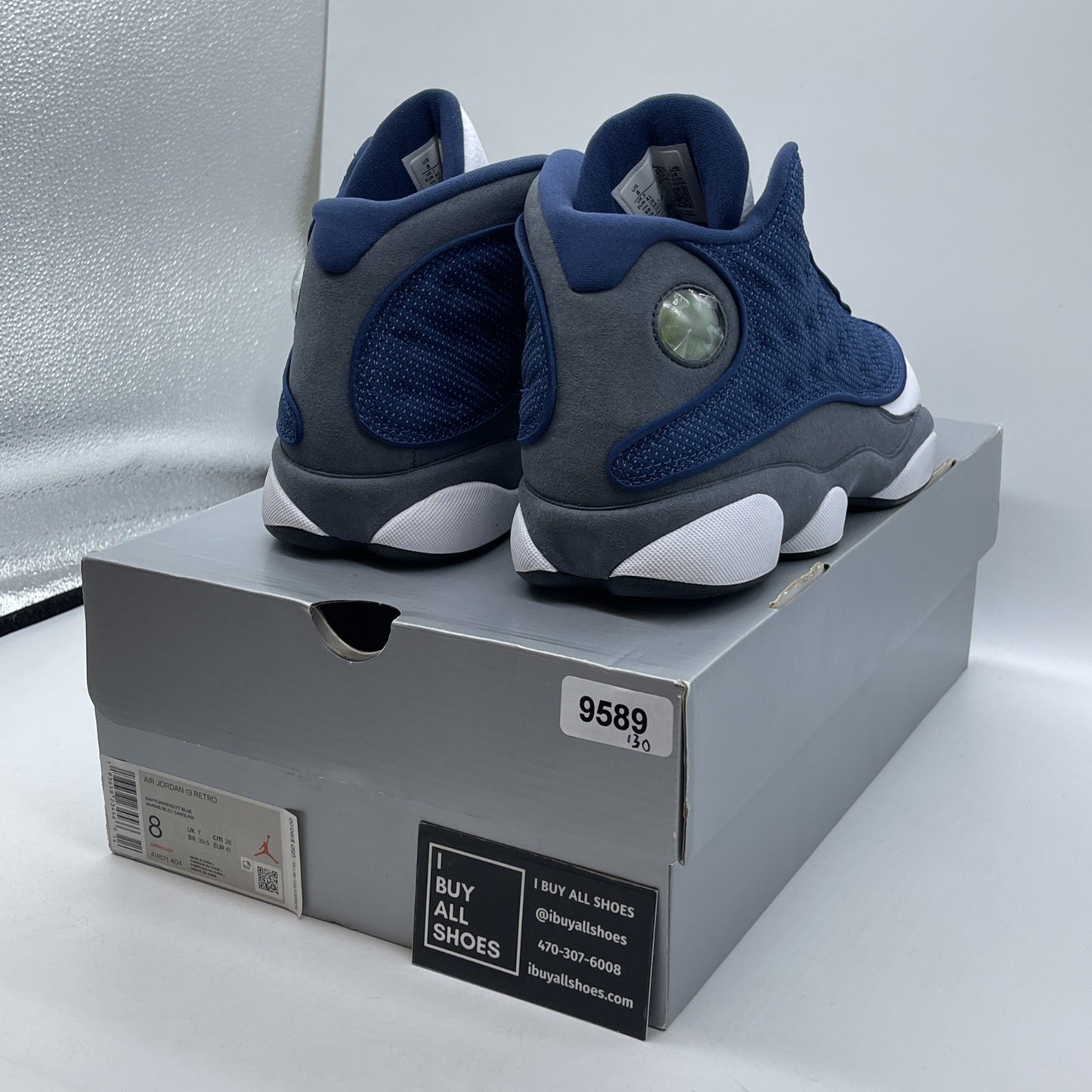 Size 8 - Jordan 13 Retro Mid Flint Grey White Leather Suede (414571-404)