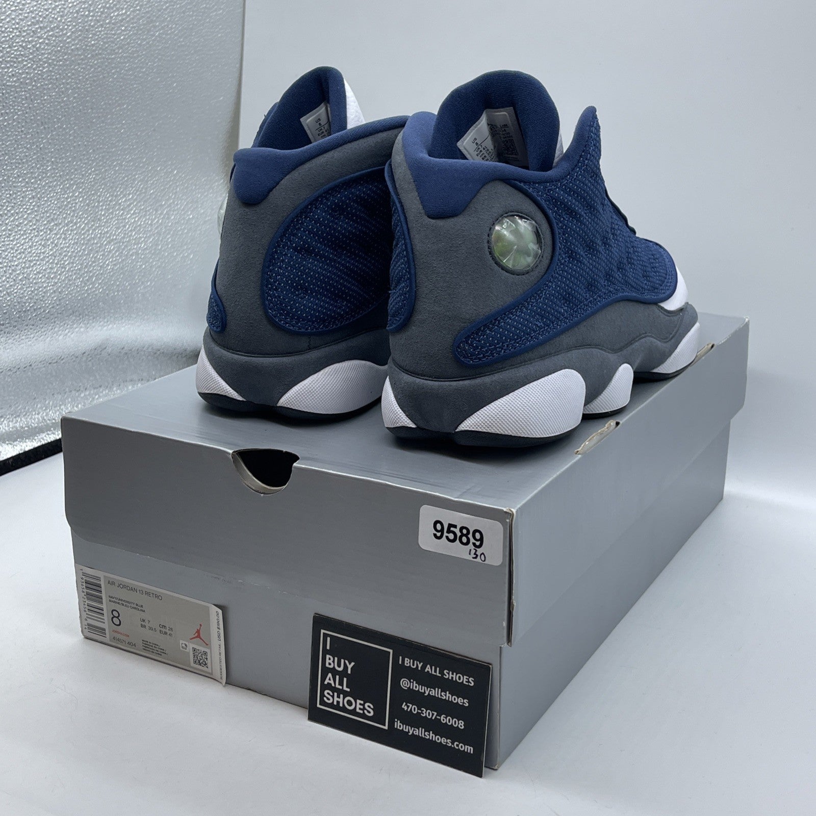 Size 8 - Jordan 13 Retro Mid Flint Grey White Leather Suede (414571-404)