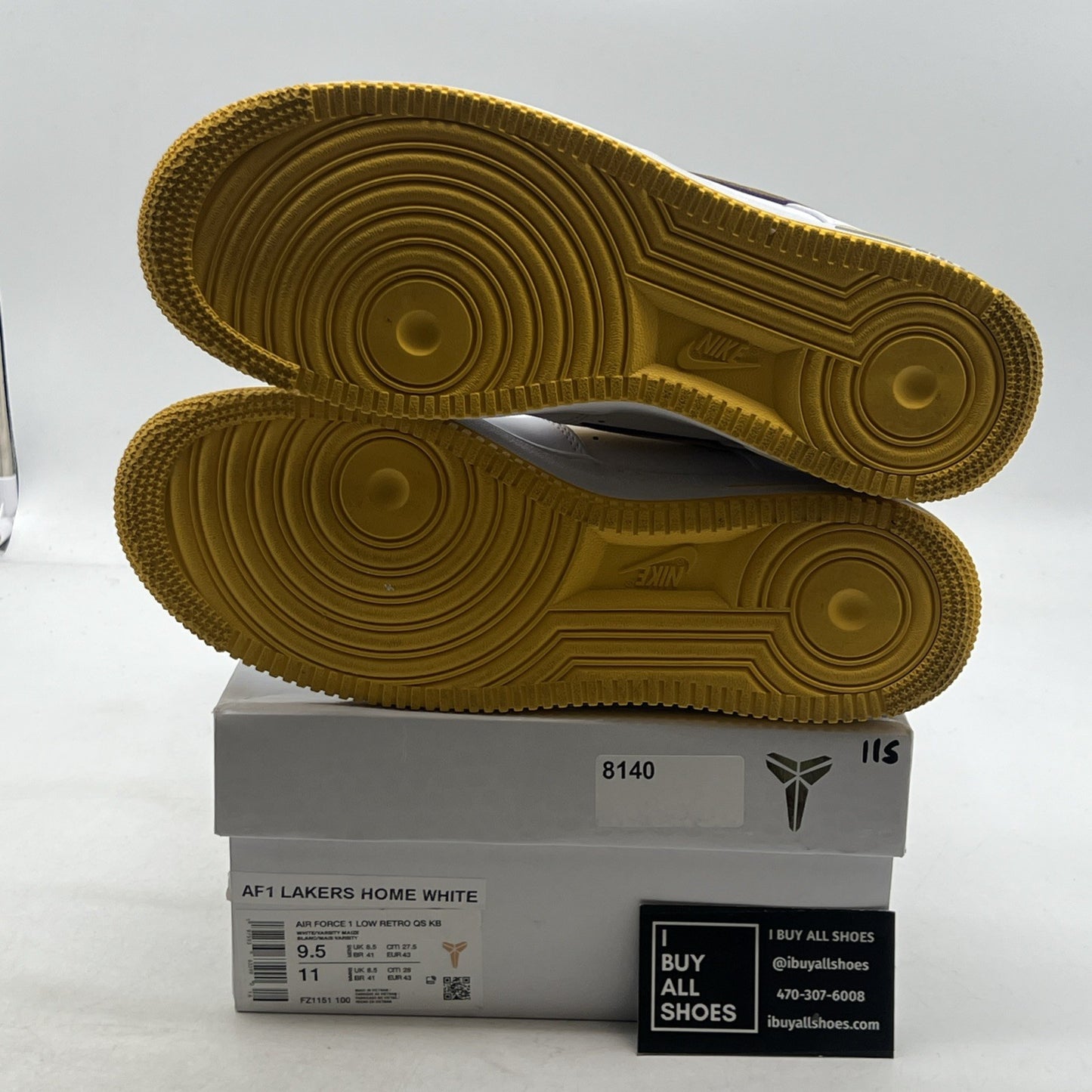 Size 9.5 - Kobe Bryant x Nike Air Force 1 Retro Low Lakers Home (FZ1151-100)