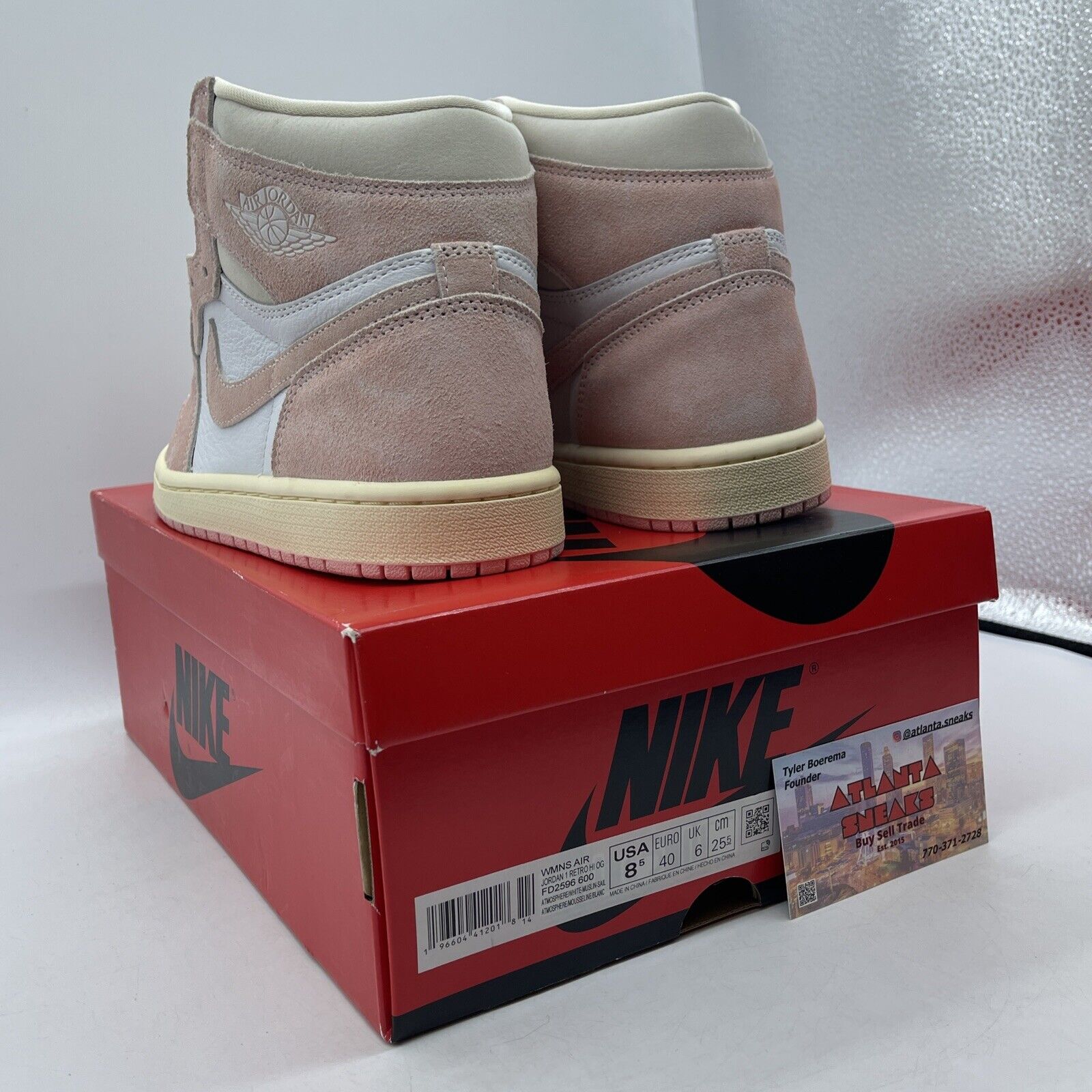 Size 8.5W - Air Jordan 1 Retro OG High Washed Pink White Suede (FD2596-600)