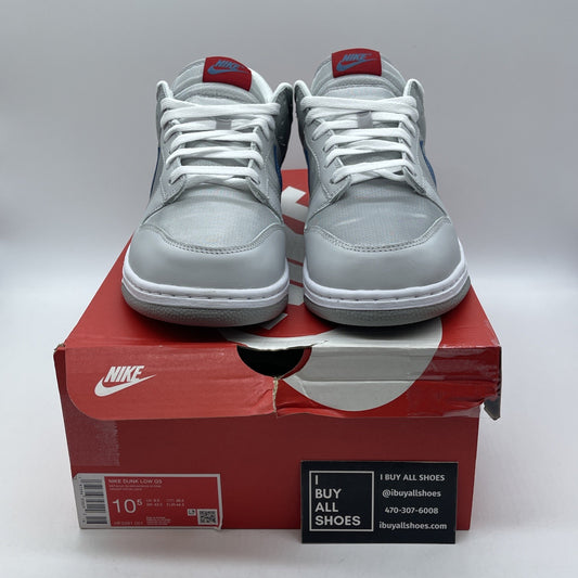 Size 10.5 - Nike Dunk 2024 Low Silver Surfer Red Grey Leather (HF0391-001)