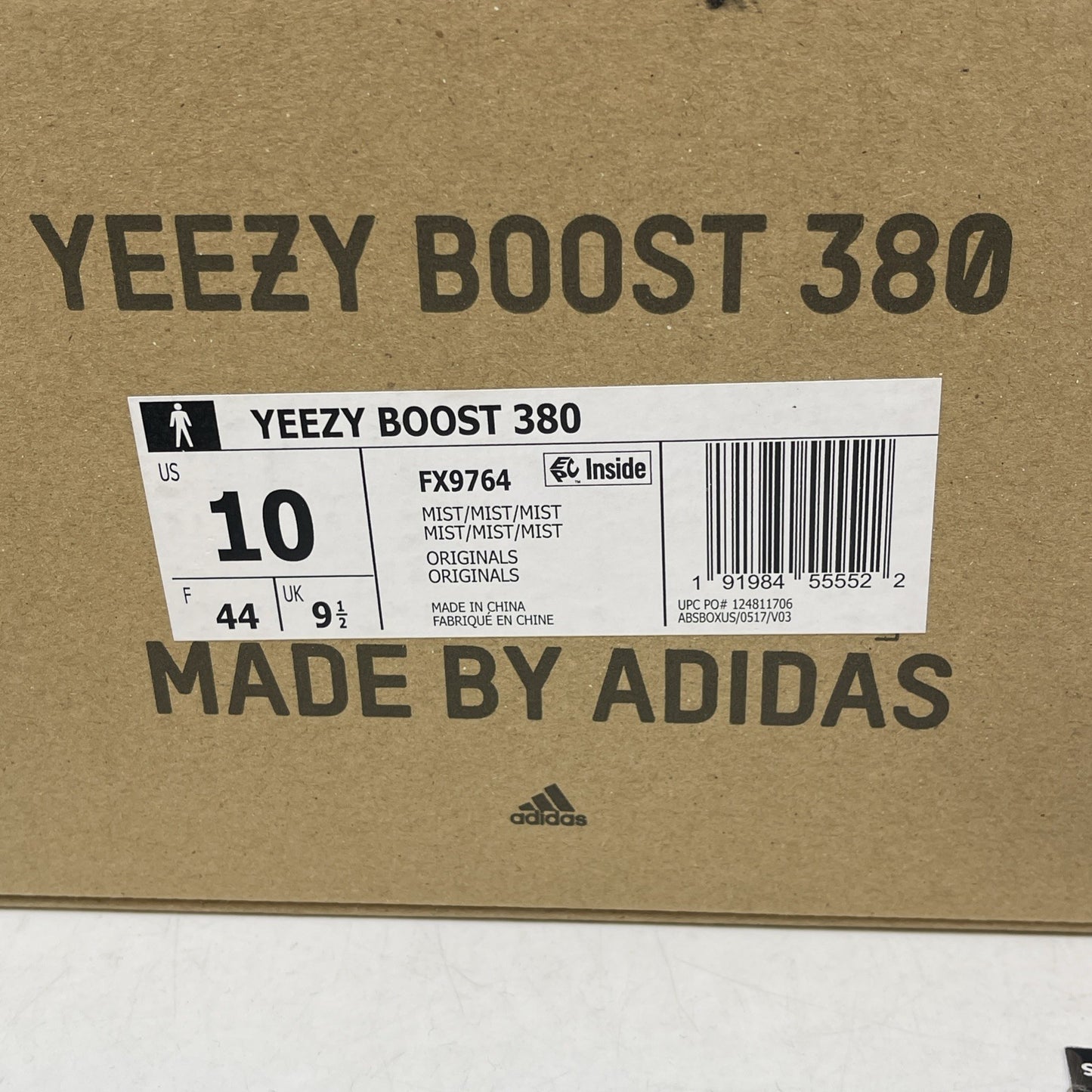 Size 10 - adidas Yeezy Boost 380 Mist Non-Reflective Brown Suede (FX9764)