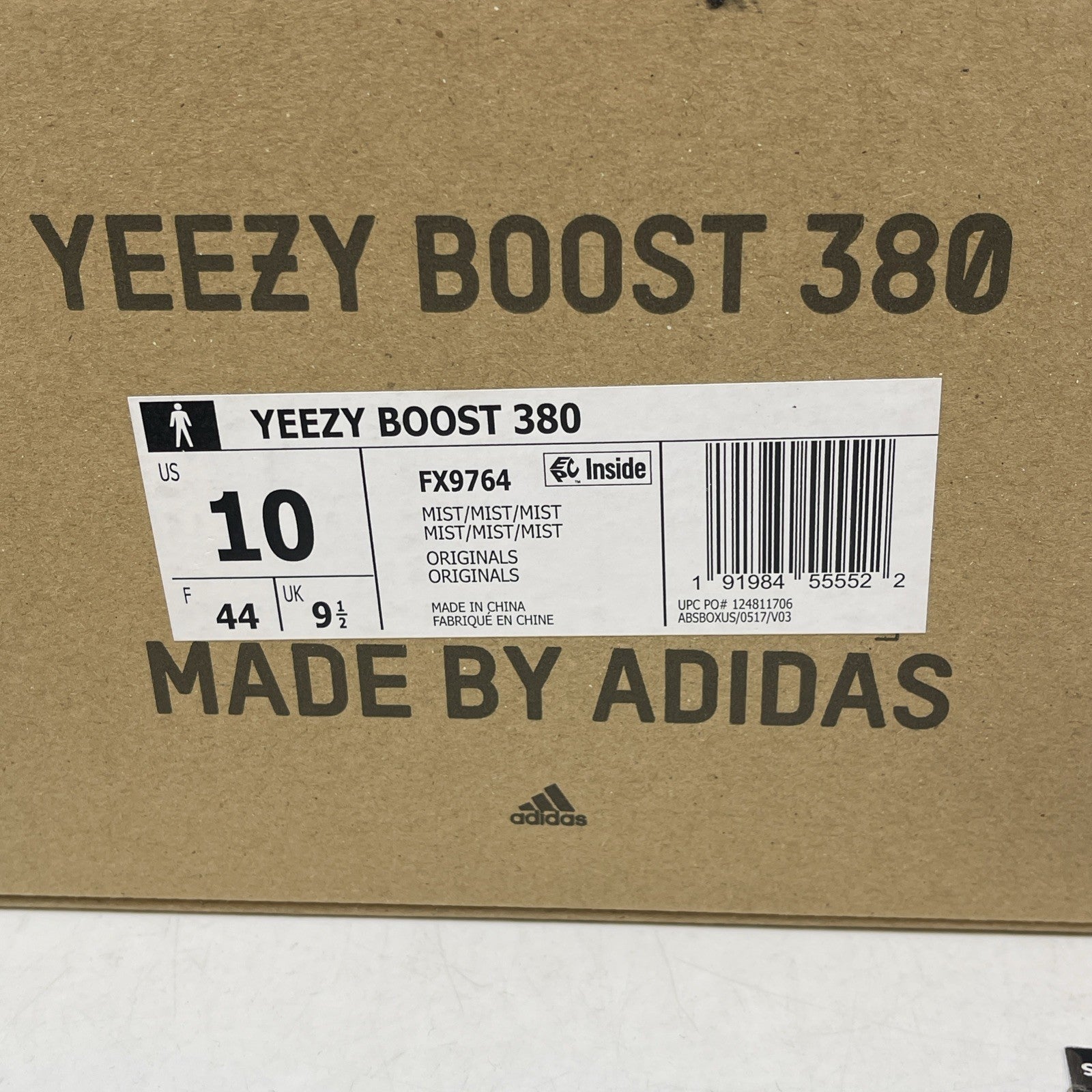 Size 10 - adidas Yeezy Boost 380 Mist Non-Reflective Brown Suede (FX9764)