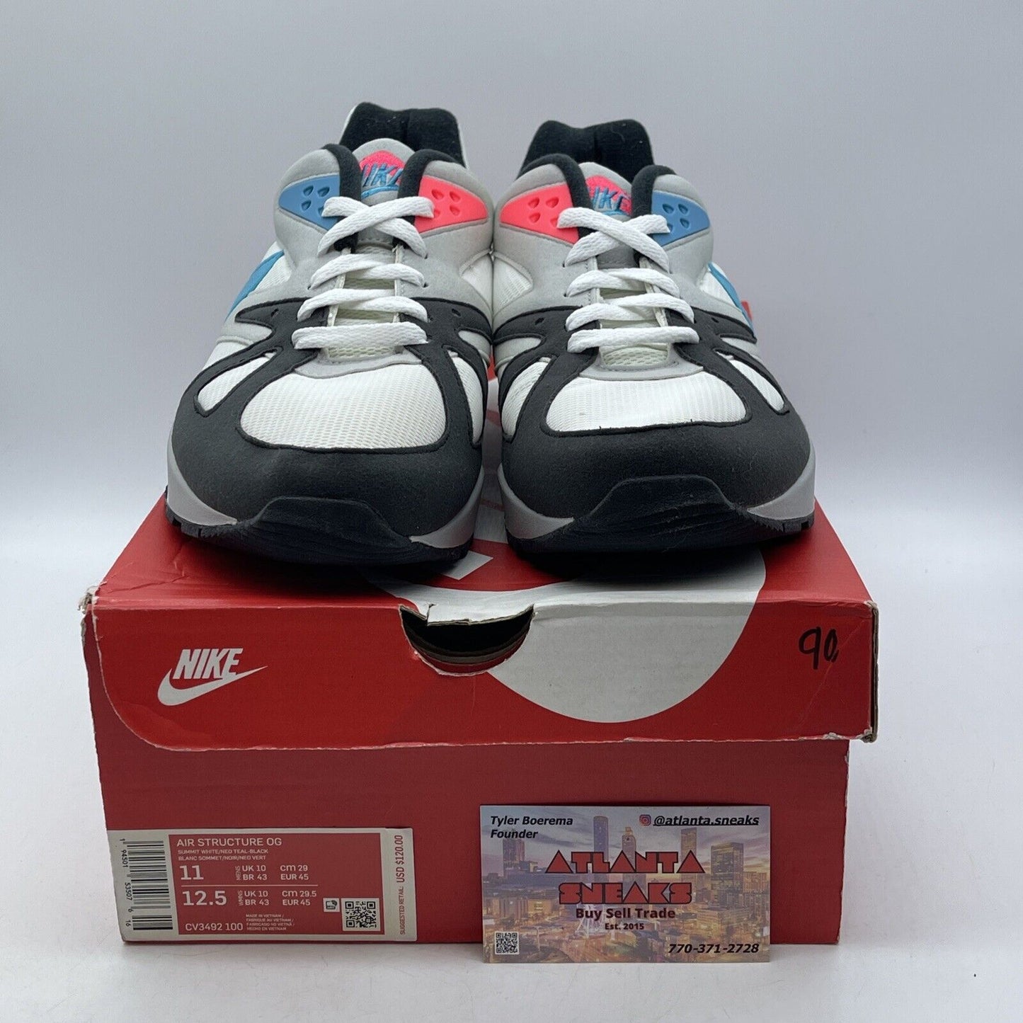 Size 11 - Nike Air Structure Triax 91 OG 2021 Neo Teal Suede Leather (CV3492-100