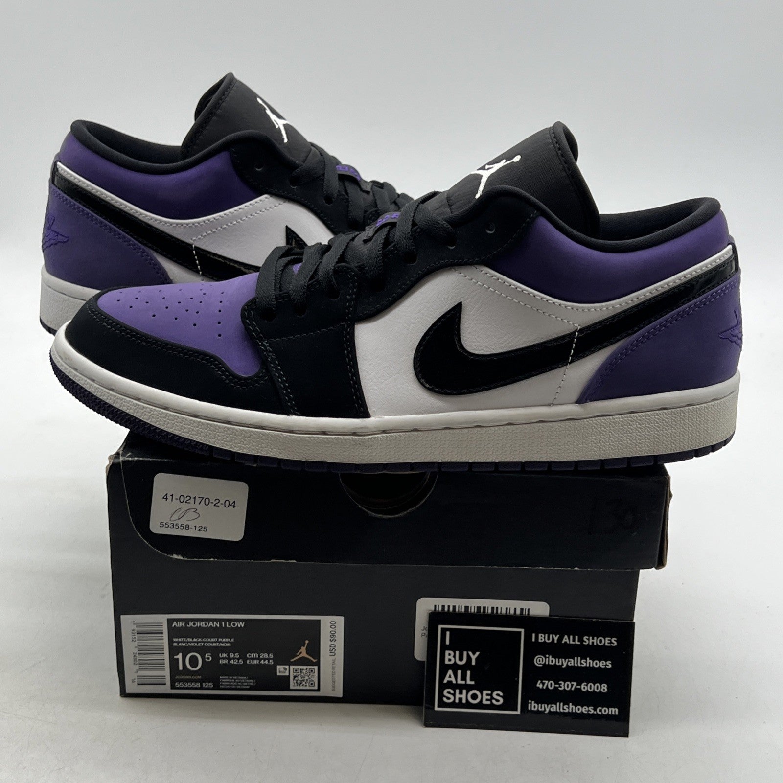 Size 10.5 - Air Jordan 1 Low Court Purple (553558-125)