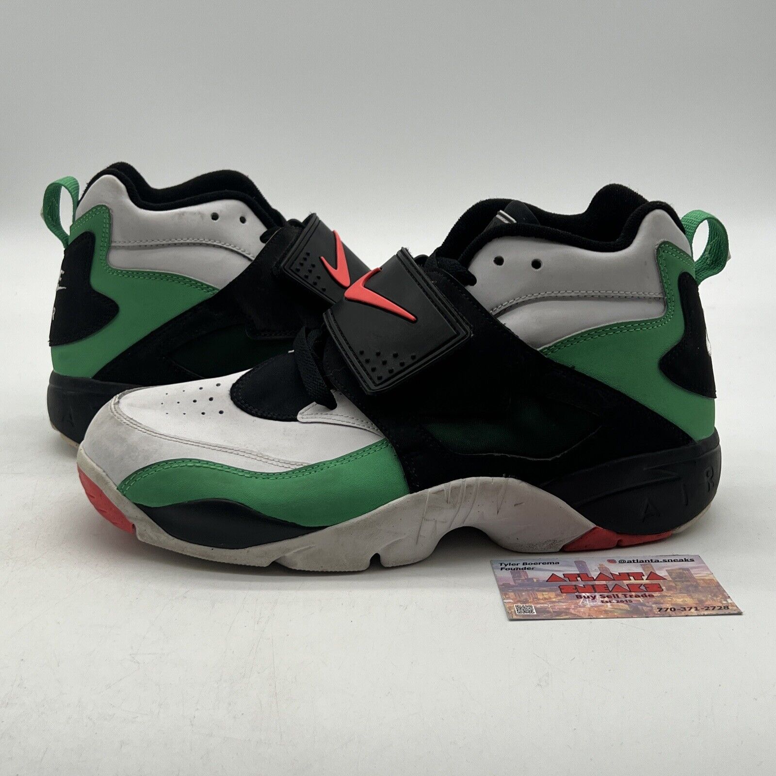 Size 9.5 - Nike Air Diamond Turf Gamma Green Black Suede Leather  (309434-301)