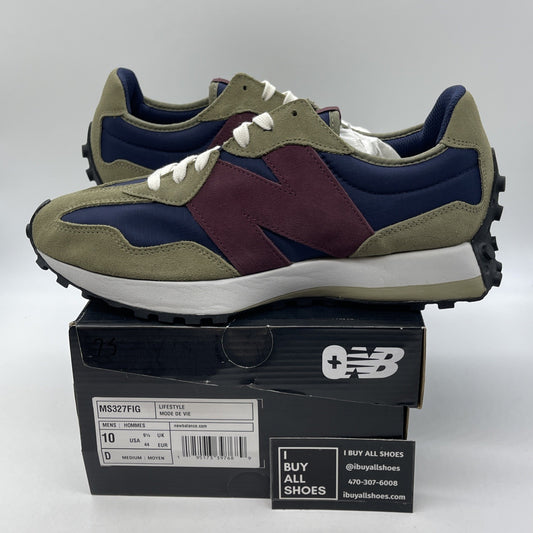 Size 10 - New Balance FIGS x 327 Olive Blue Suede (MS327FIG)