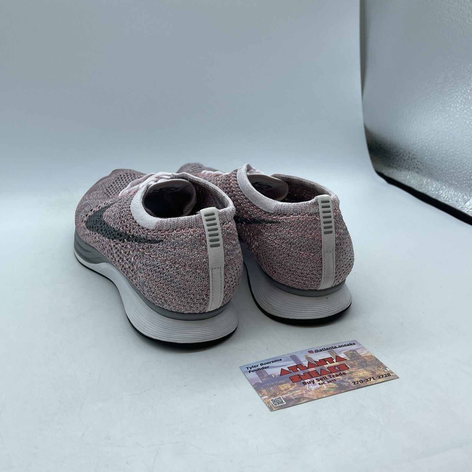 Size 11 - Nike Flyknit Racer Strawberry Red Grey White Suede (526628-604)