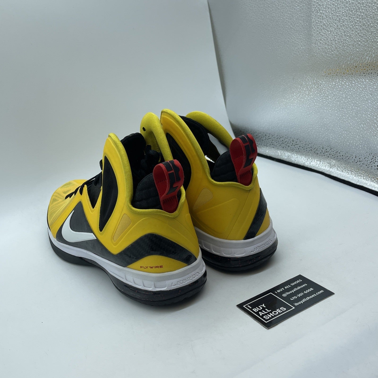Size 13 - Nike LeBron 9 P.S. Elite Taxi Yellow Black Leather (516958-700)