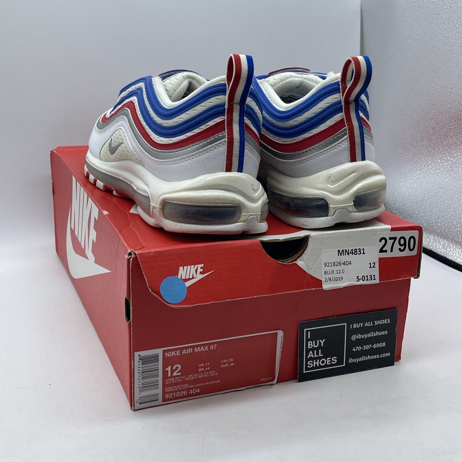 Size 12 - Nike Air Max 97 All Star Jersey Red Blue White Suede (921826-404)