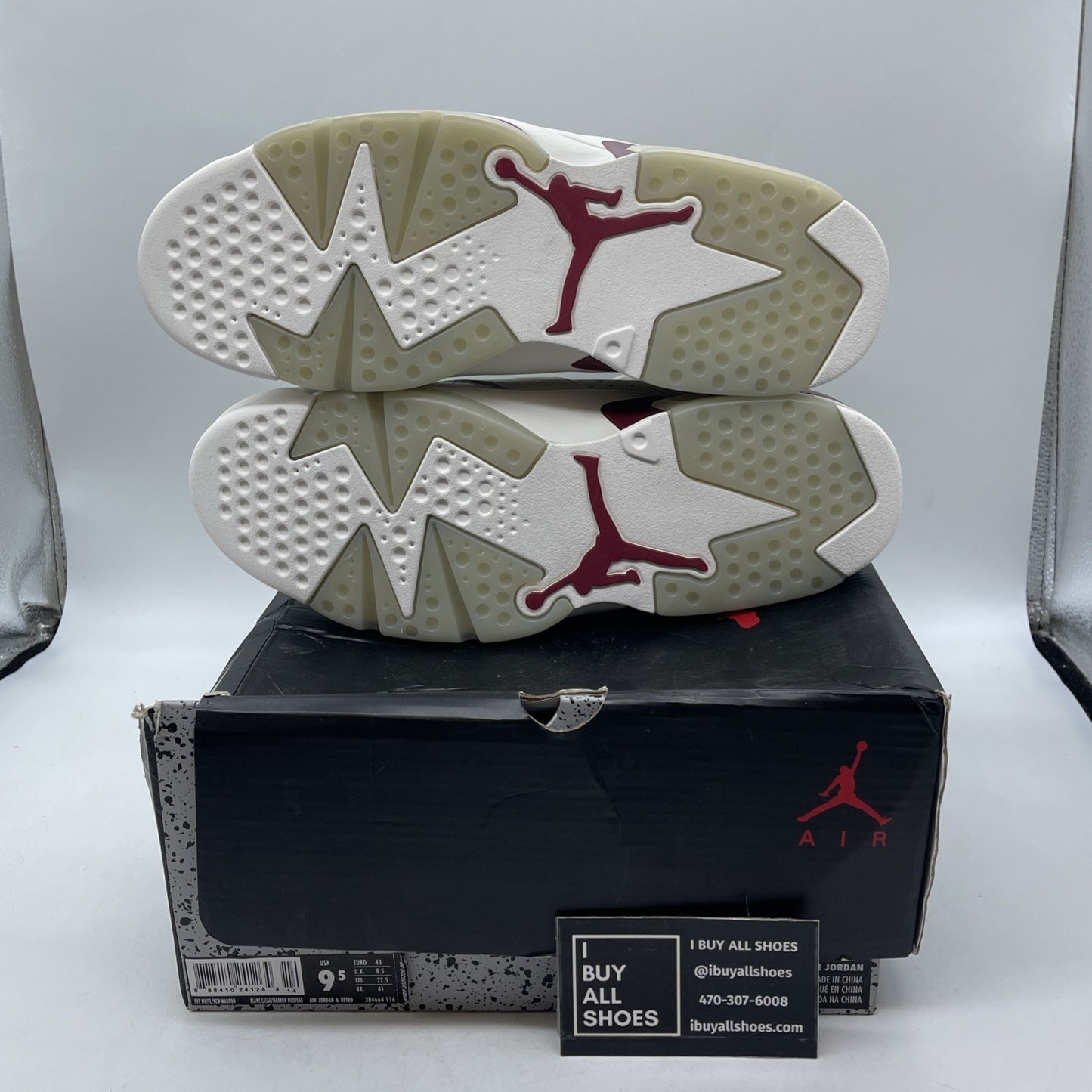 Size 9.5 - Air Jordan 6 Retro 2015 Maroon (384664-116)