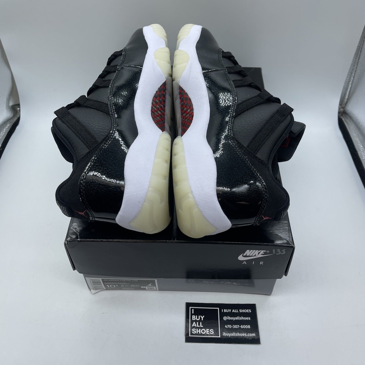 Size 10.5 - Jordan 11 Retro Low 72-10 Black Suede Leather (AV2187-001)