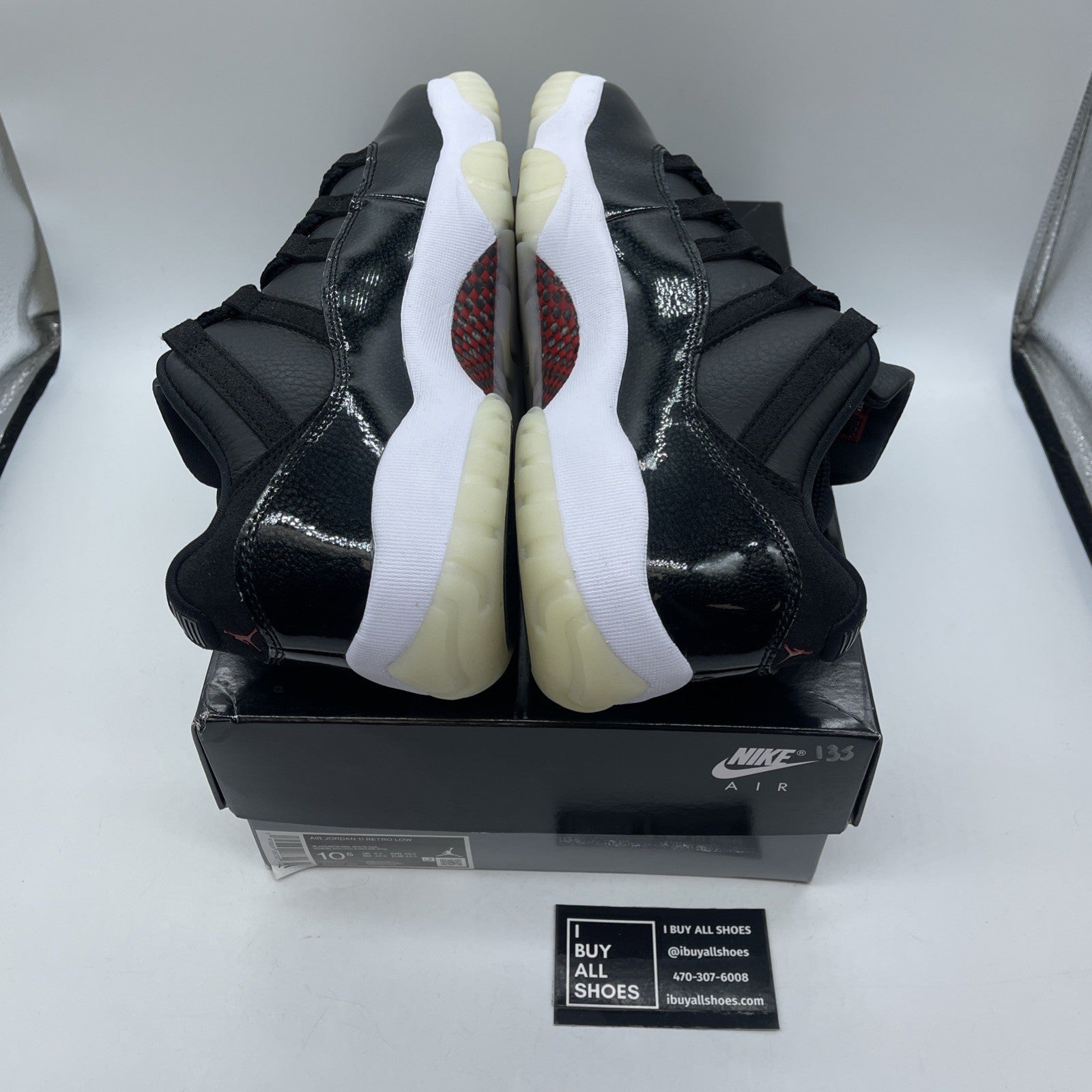 Size 10.5 - Jordan 11 Retro Low 72-10 Black Suede Leather (AV2187-001)