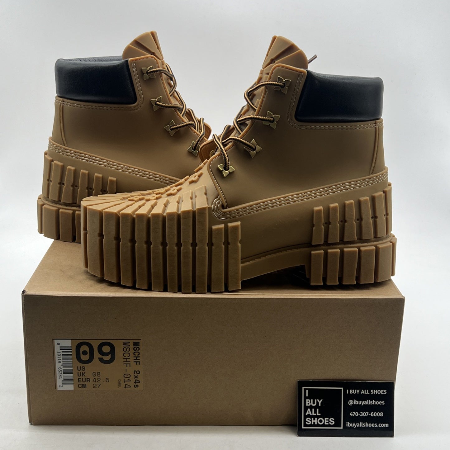 Size 9 - MSCHF 2x4 Timberland Boots Big Red Boots