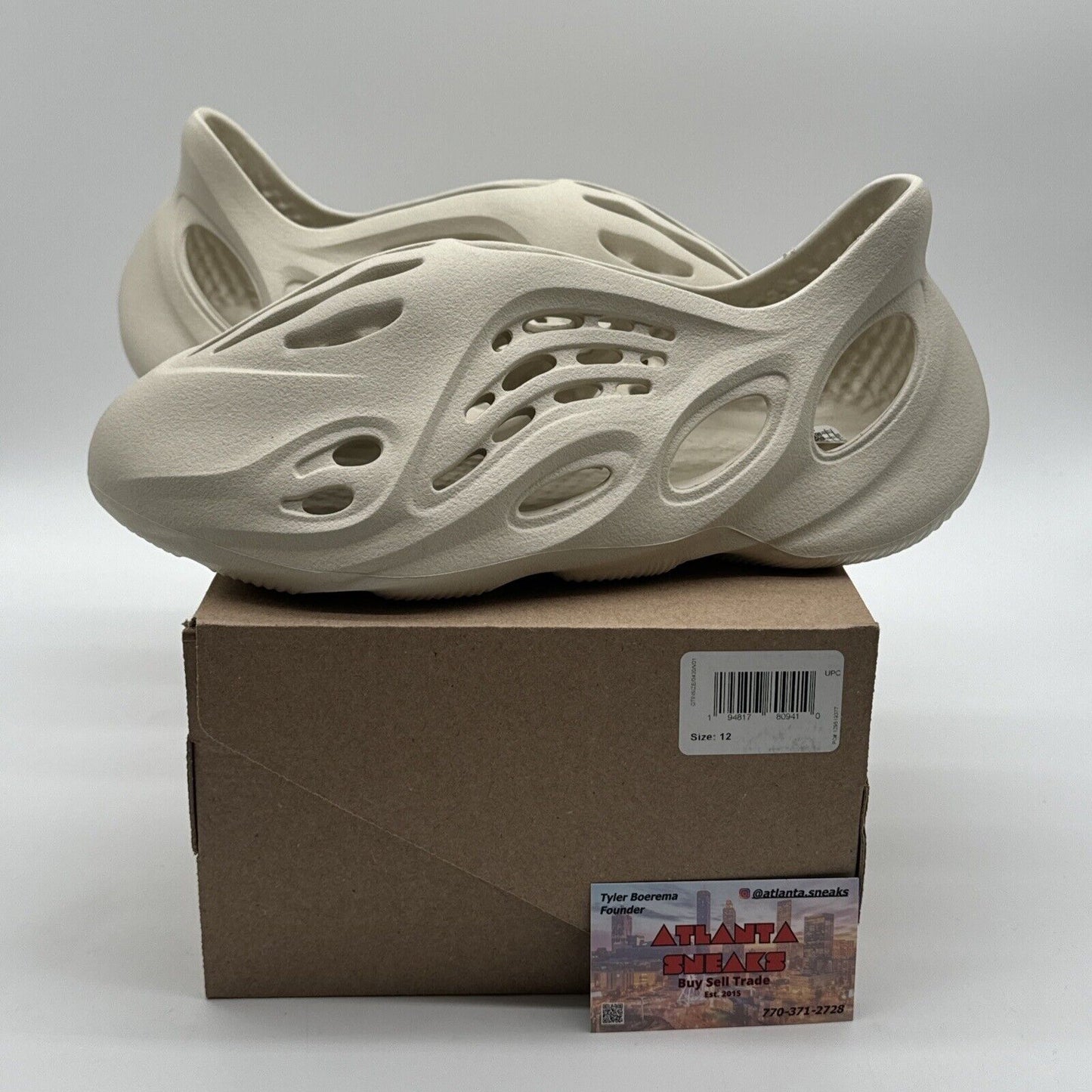 Size 12 - Yeezy Foam RNNR Sand Light Bone White Comfy Slip On Sneaker Sandal OG