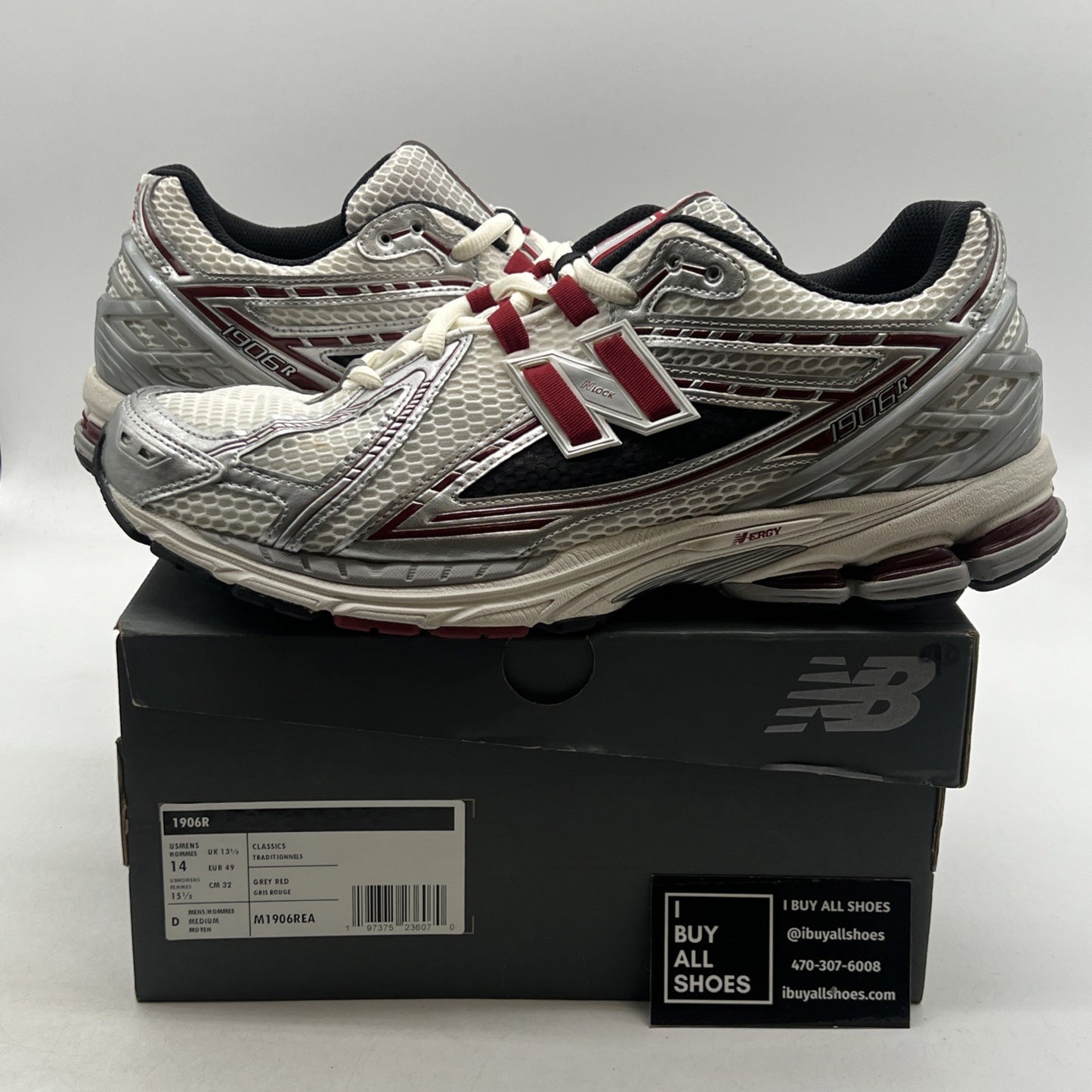 Size 14 - New Balance 1906R Silver Classic Crimson (M1906REA)