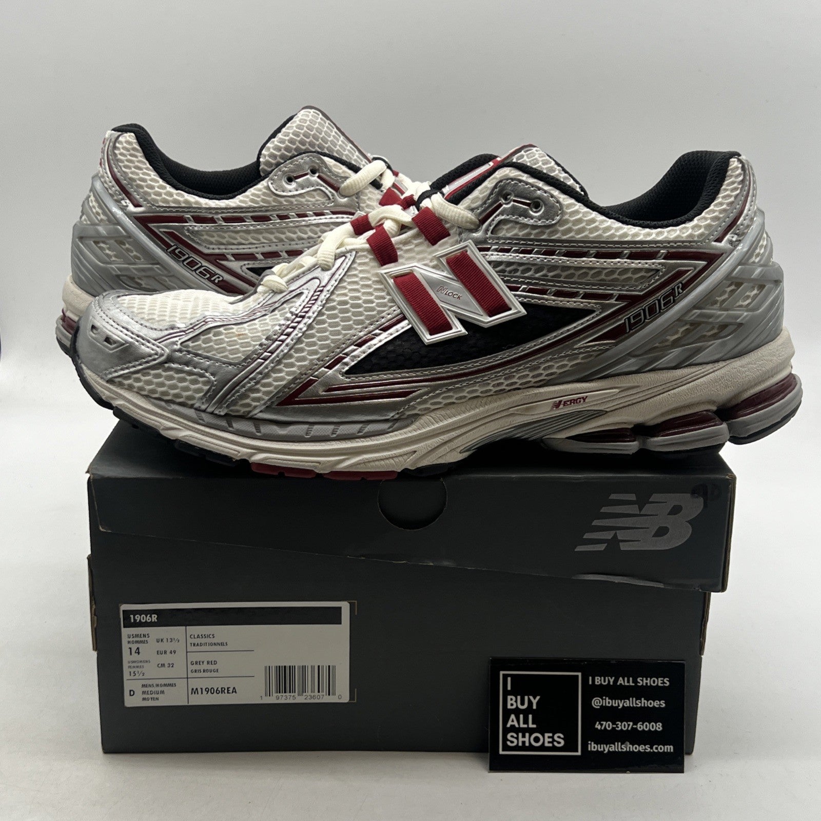 Size 14 - New Balance 1906R Silver Classic Crimson (M1906REA)