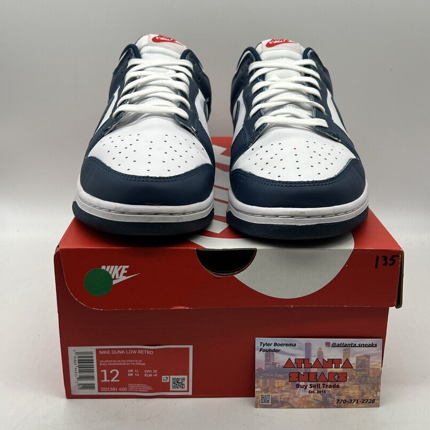 Size 12 - Nike Dunk Low Velarian Blue/White Leather (DD1391-400)