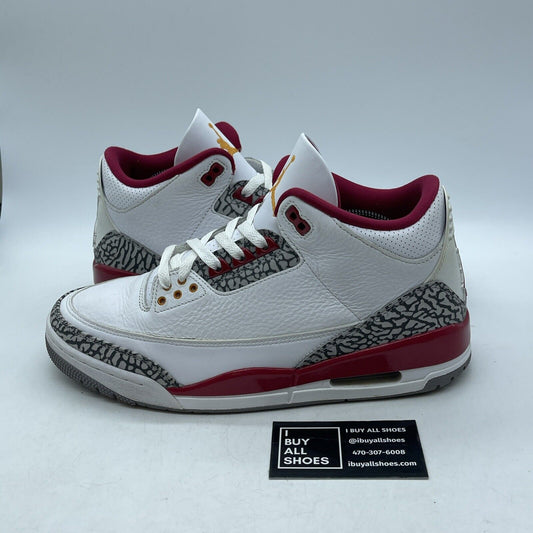 Size 10 - Jordan 3 Retro Mid Cardinal Red White Grey Suede Leather (CT8532-126)