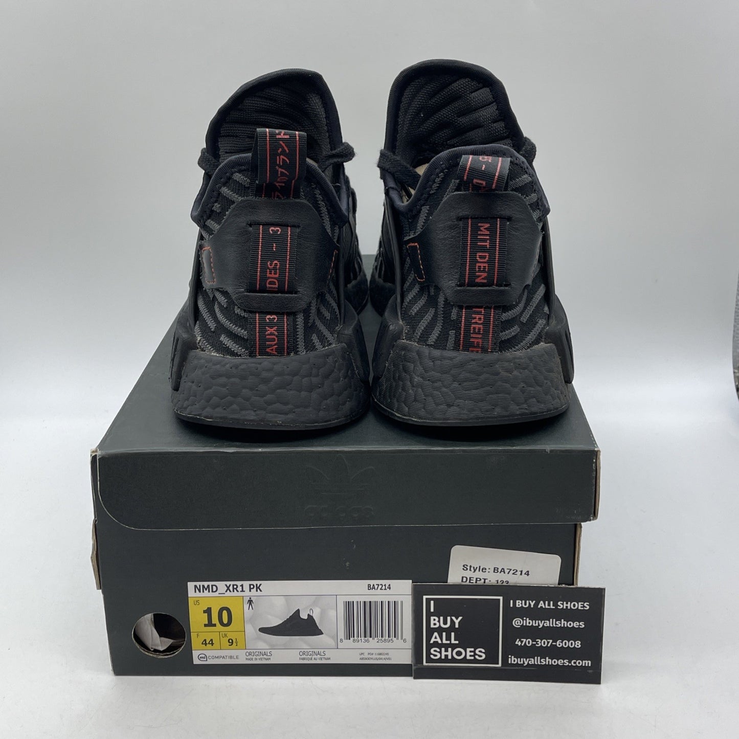Size 10 - adidas NMD_XR1 Primeknit Triple Black Suede Leather (BA7214)