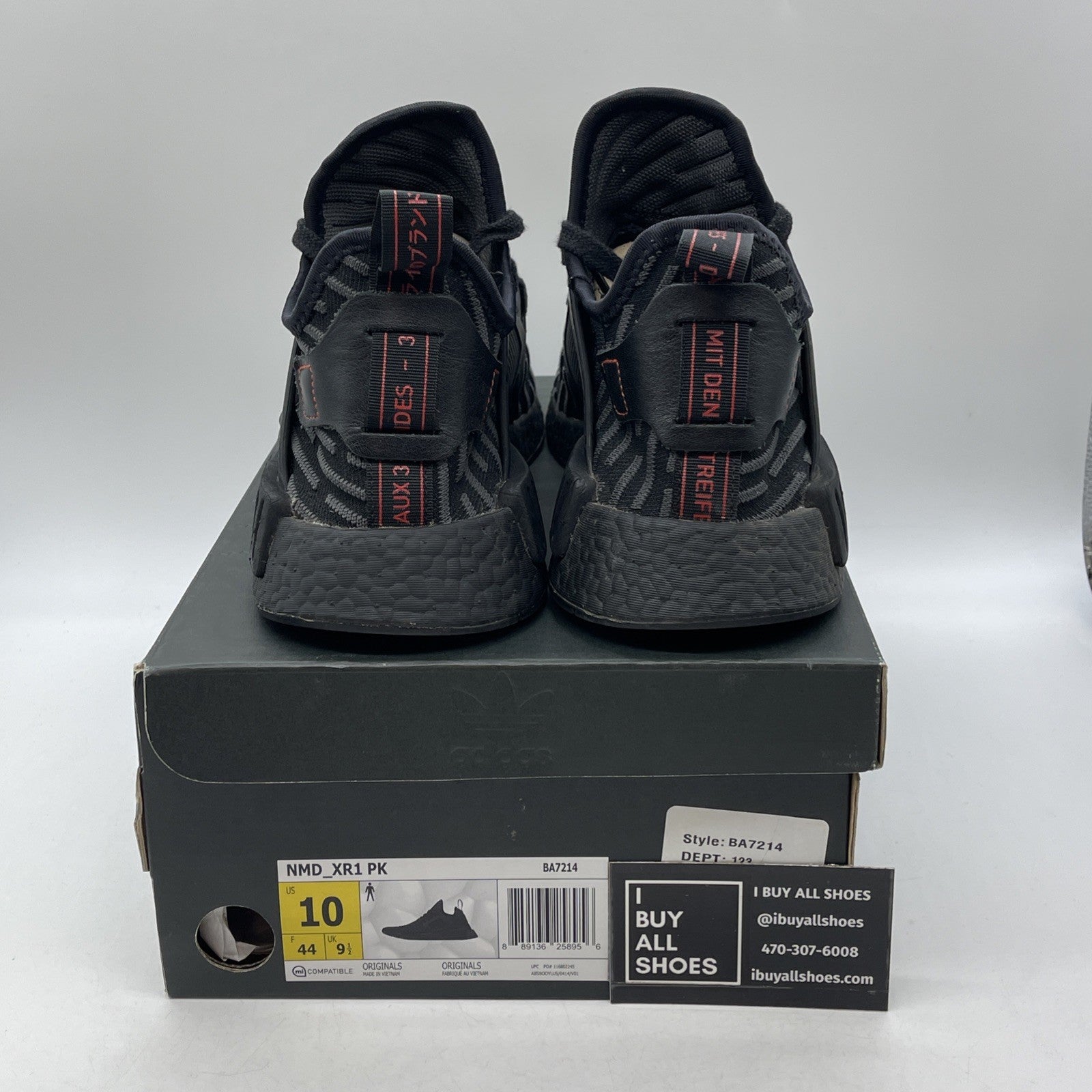 Size 10 - adidas NMD_XR1 Primeknit Triple Black Suede Leather (BA7214)