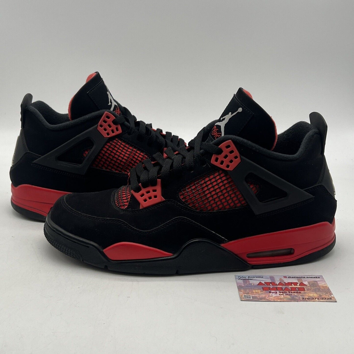 Size 13 - Jordan 4 Retro Mid Red Thunder Black Red Suede White (CT8527-016)