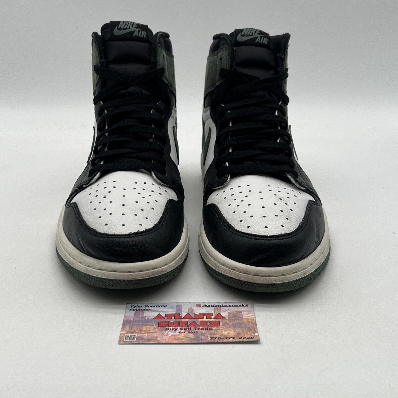 Size 12 -Air Jordan 1 Retro OG High Best Hand in the Game -Clay Green 555088-135