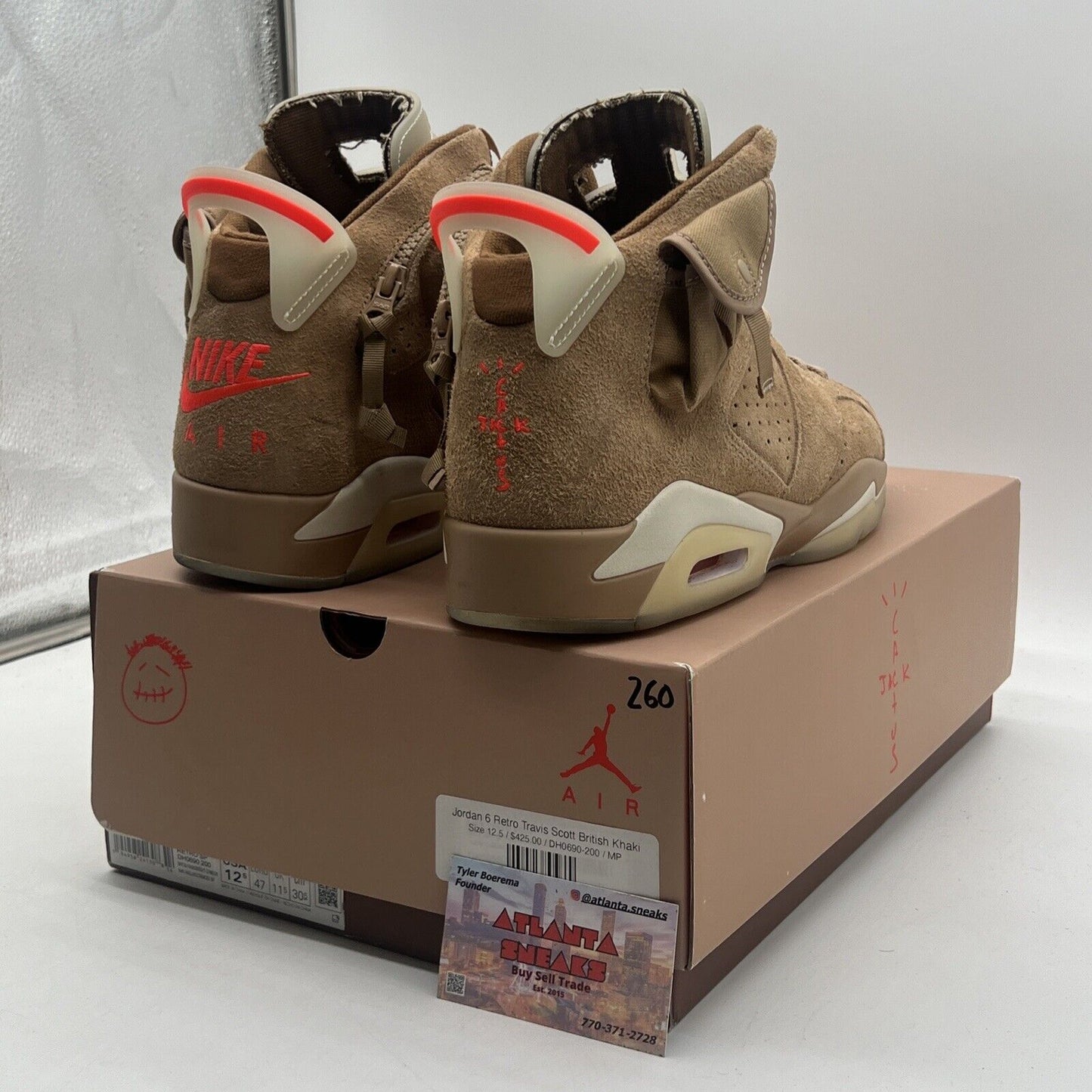 Size 12.5 - Jordan 6 Retro x Travis Scott Mid British Khaki Suede (DH0690-200)