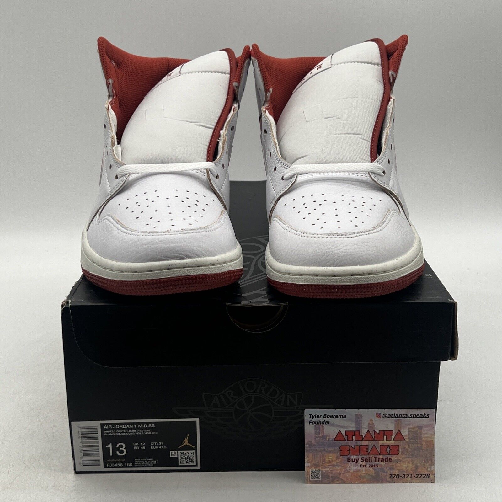 Size 13 - Nike Air Jordan 1 Mid SE White Lobster-Dune Red-Sail (FJ3458-160)