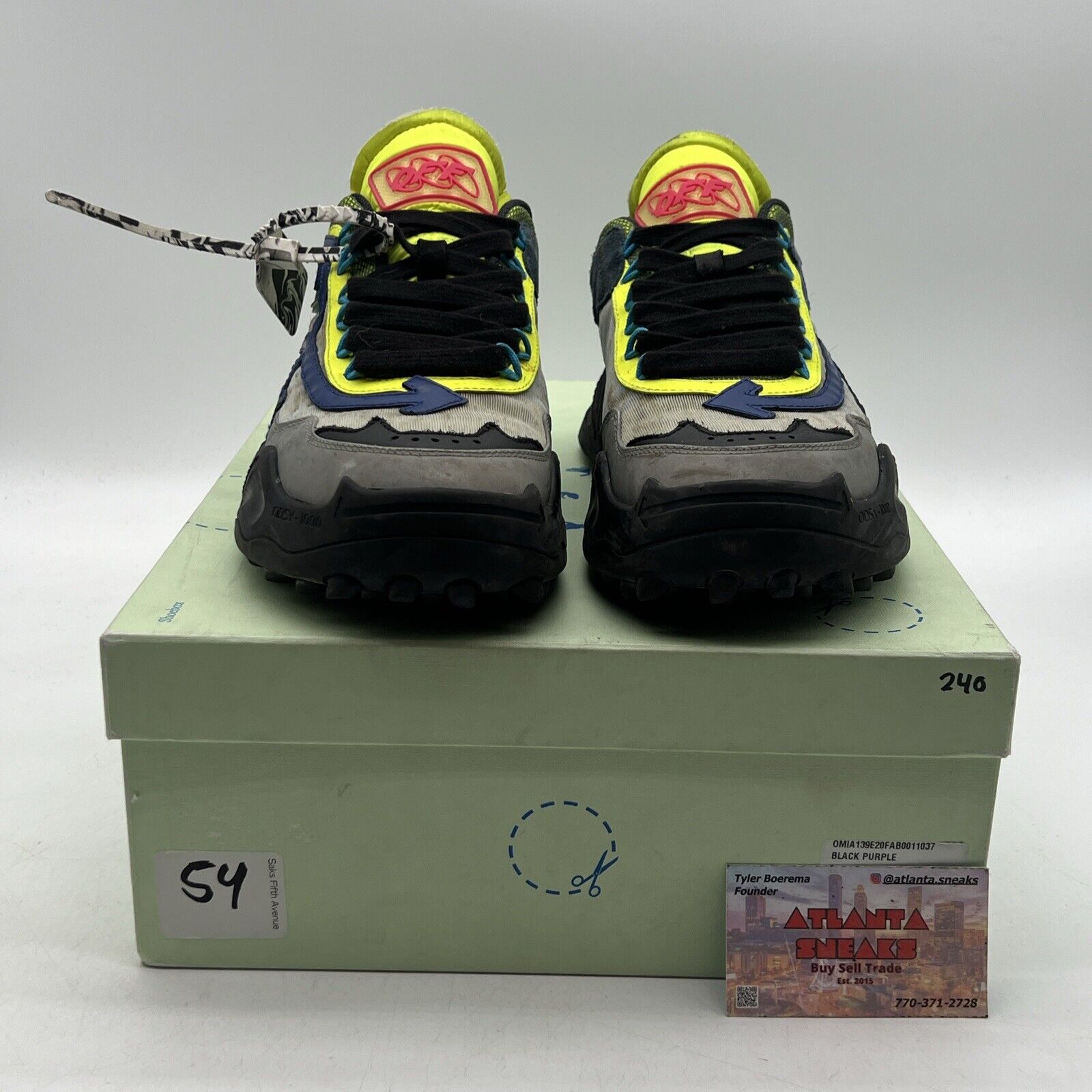 Size 42 EU/ 8 US - Off-White Odsy 1000 Men's Sneakers Black Blue Green