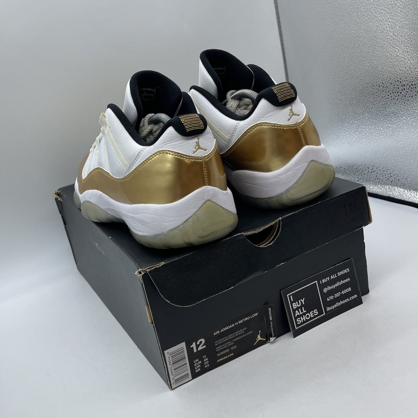 Size 12 - Air Jordan 11 Retro Low Closing Ceremony Gold Leather (528895-103)