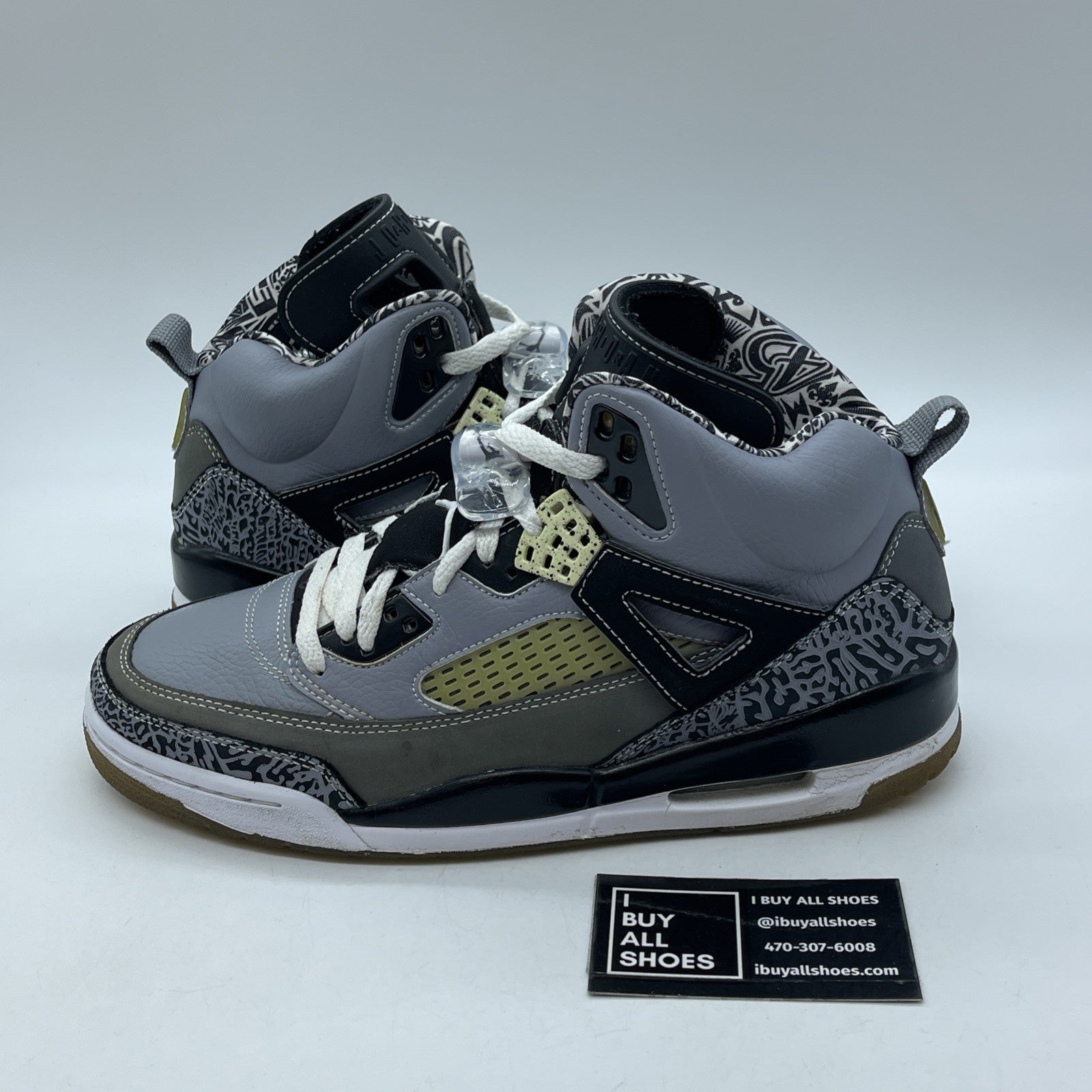 Size 9 - Jordan SpizIke Light Graphite Grey Black Suede Leather (315371-091)