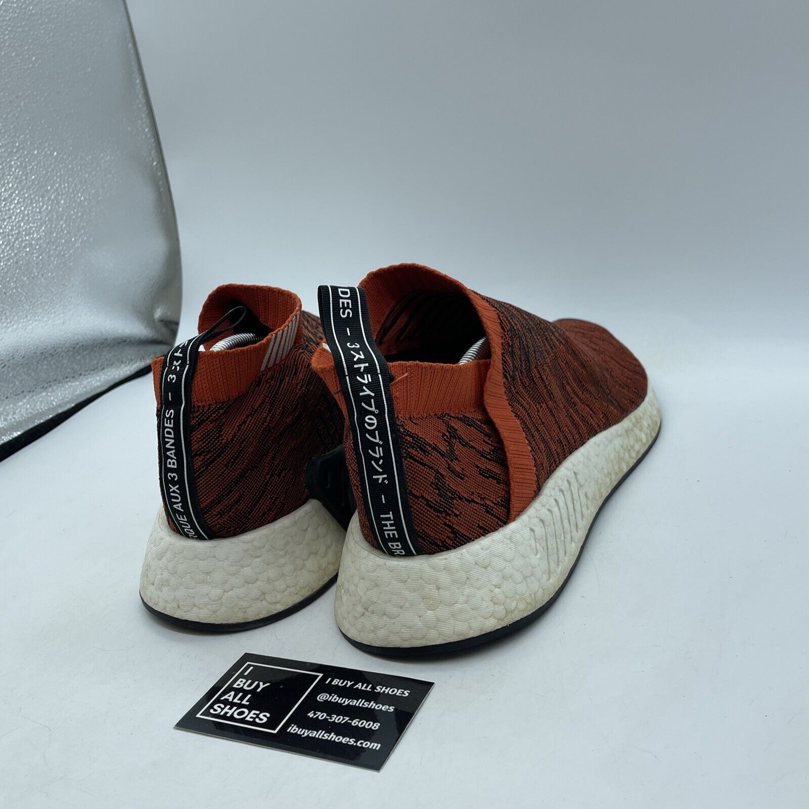 Size 13 - adidas NMD_CS2 Primeknit Red Glitch Orange Black Suede (BY9406)